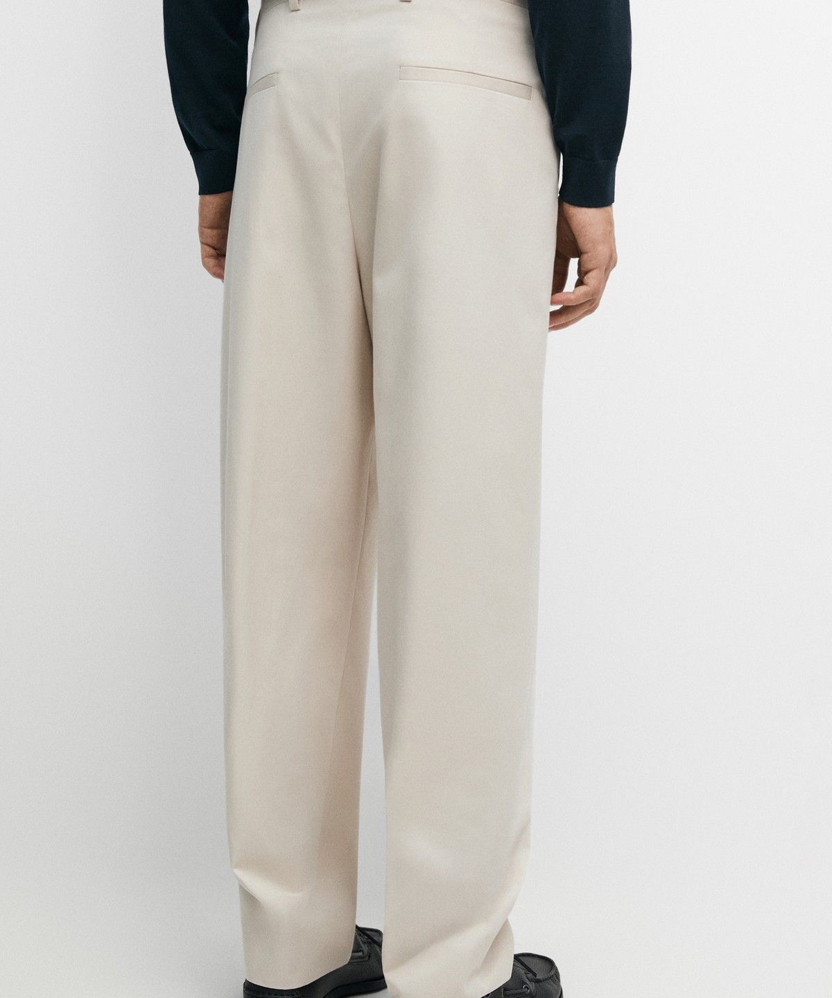 마시모두띠(MASSIMO DUTTI) 100% 코튼 핀턱 팬츠