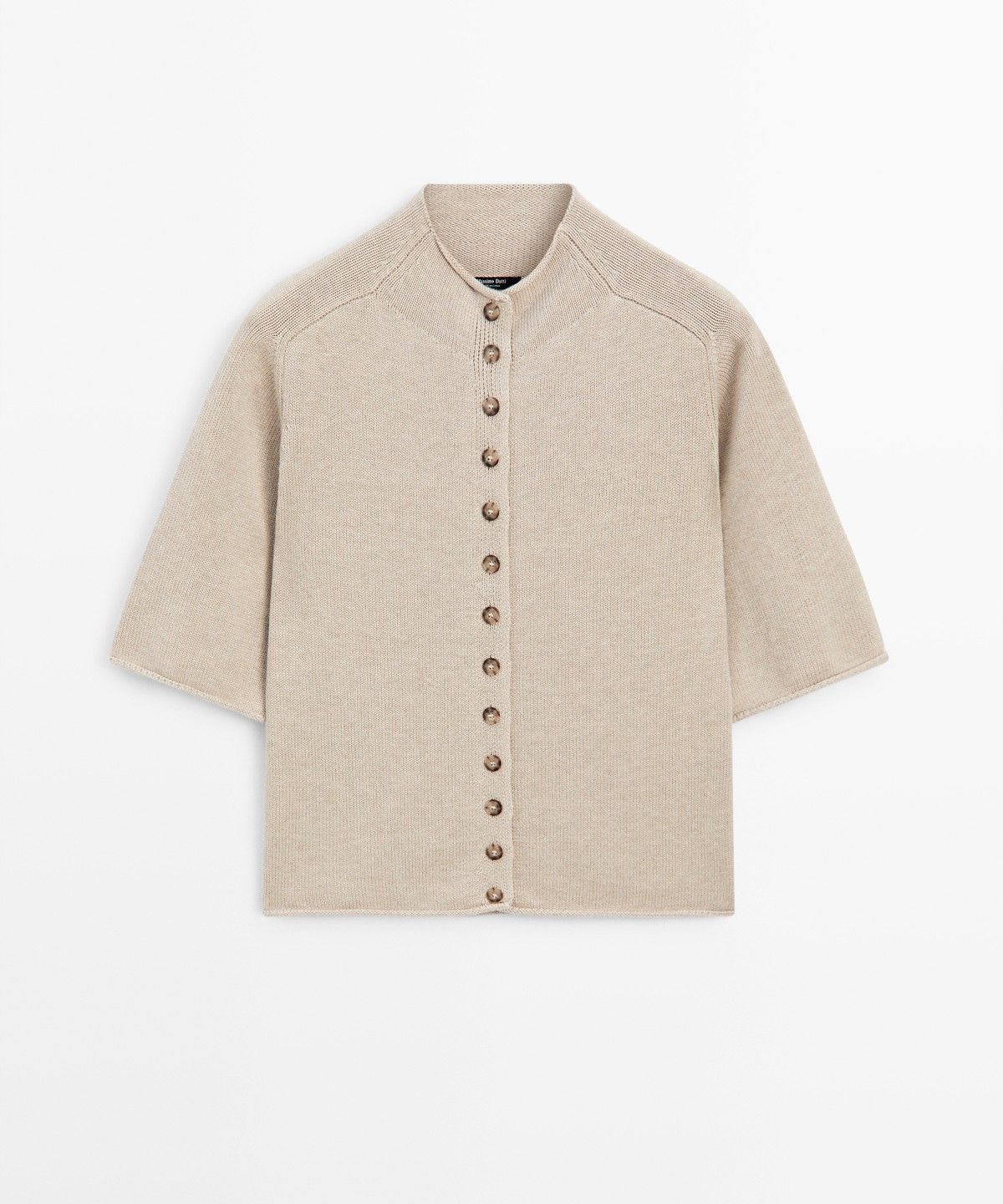 마시모두띠(MASSIMO DUTTI) 코튼 퍼널넥 니트 가디건