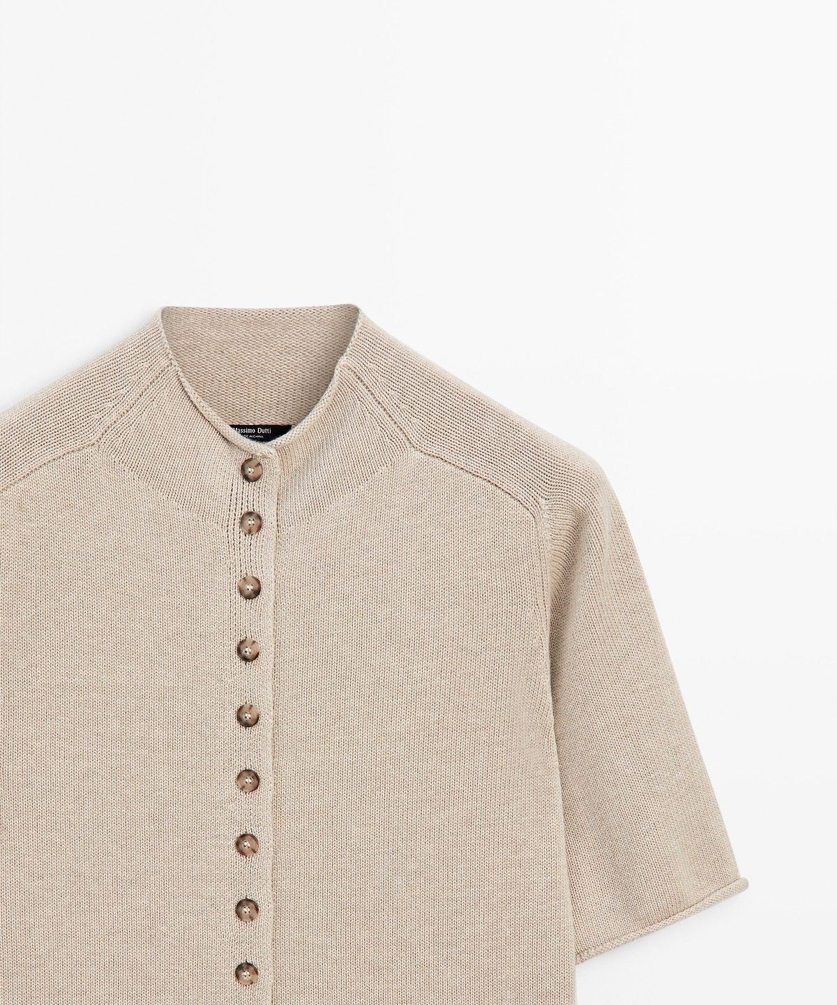 마시모두띠(MASSIMO DUTTI) 코튼 퍼널넥 니트 가디건