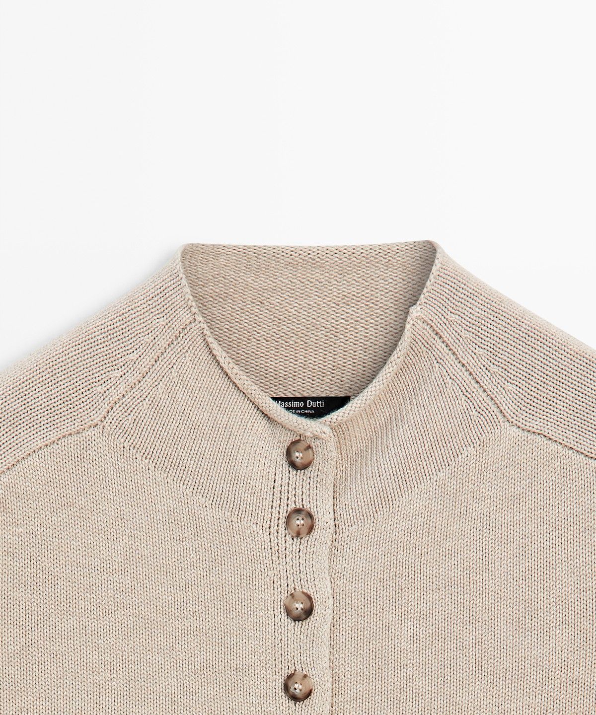 마시모두띠(MASSIMO DUTTI) 코튼 퍼널넥 니트 가디건