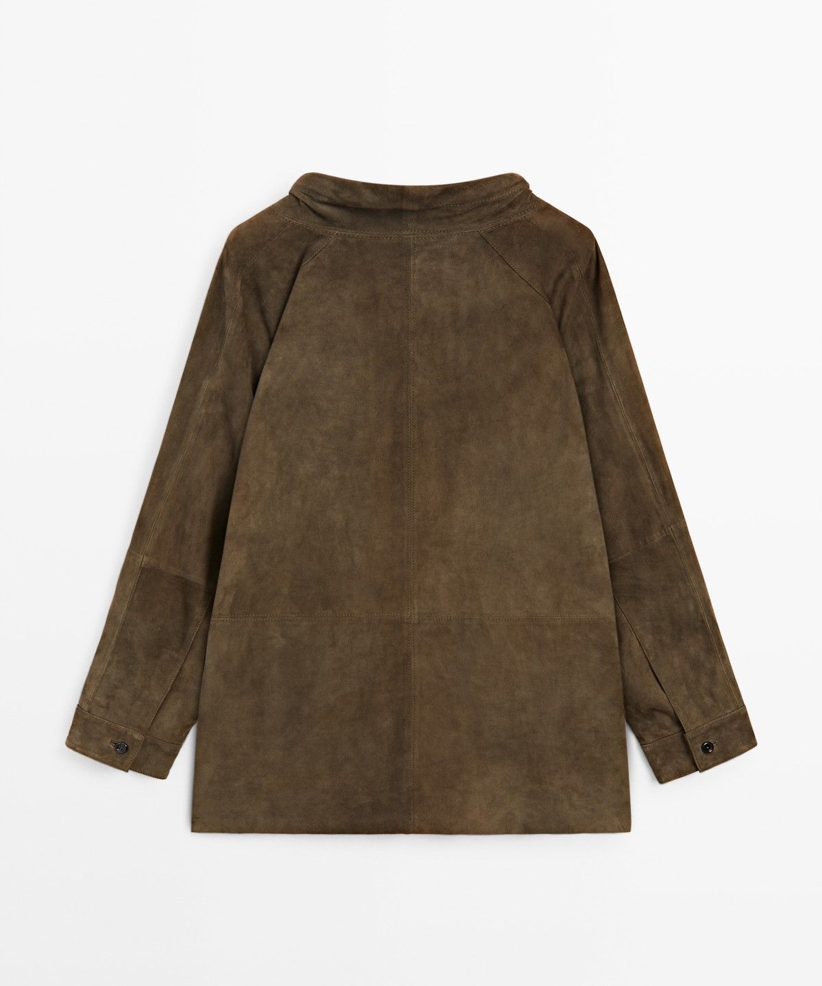 마시모두띠(MASSIMO DUTTI) 하이넥 스웨이드 가죽 셔츠