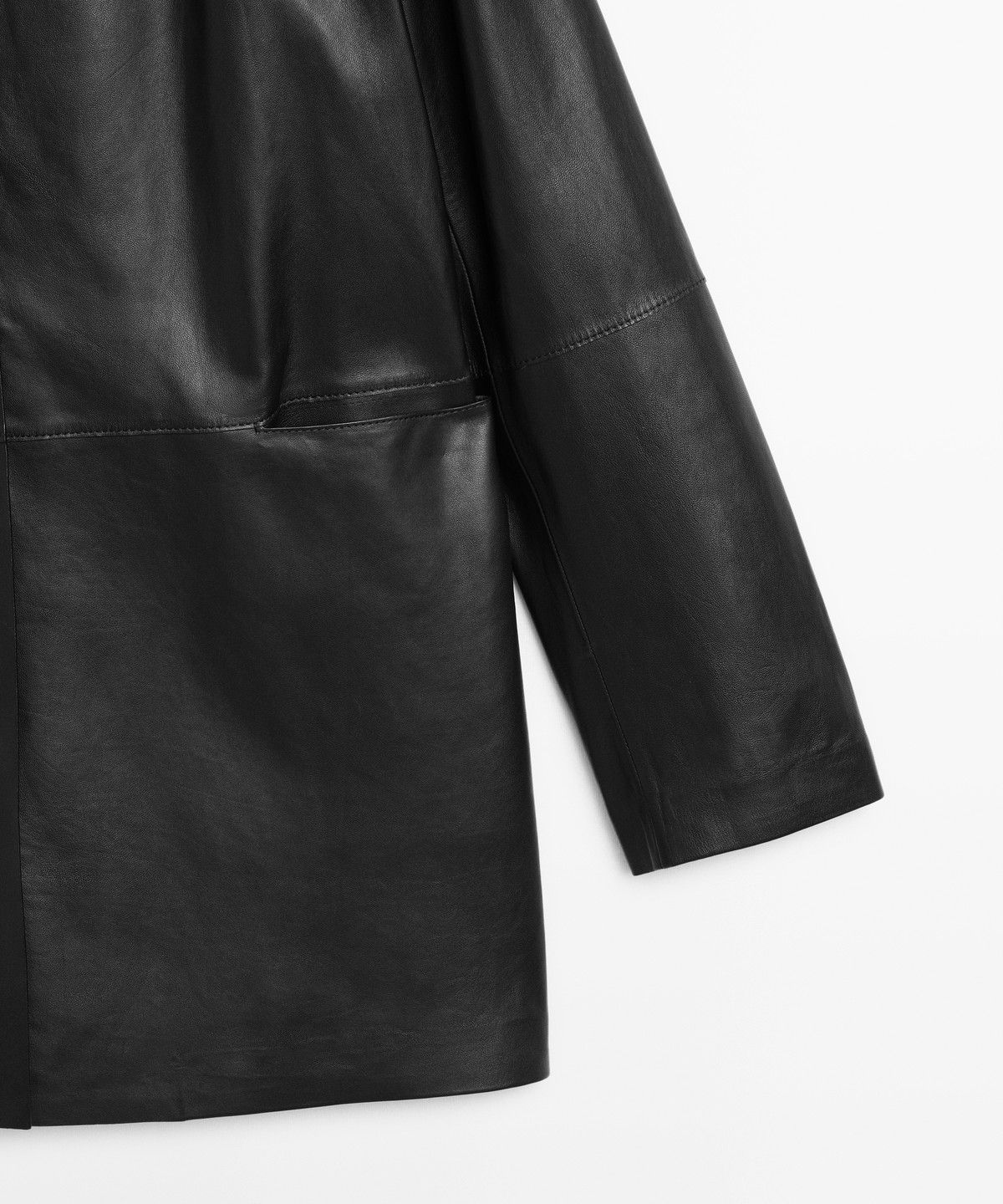 마시모두띠(MASSIMO DUTTI) 원 버튼 나파 가죽 블레이저