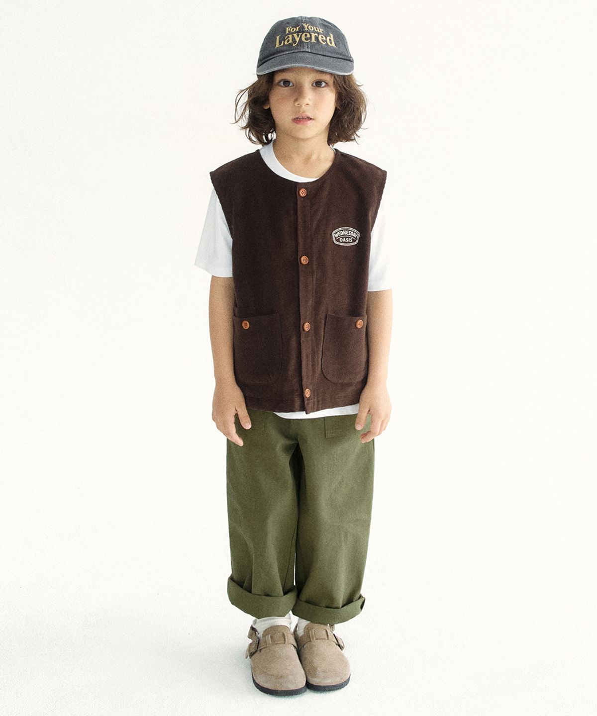 웬즈데이오아시스 키즈(WEDNESDAYOASIS KIDS) [Kids]어텀 베이직 면 팬츠_KHAKI(WKB6PT02)