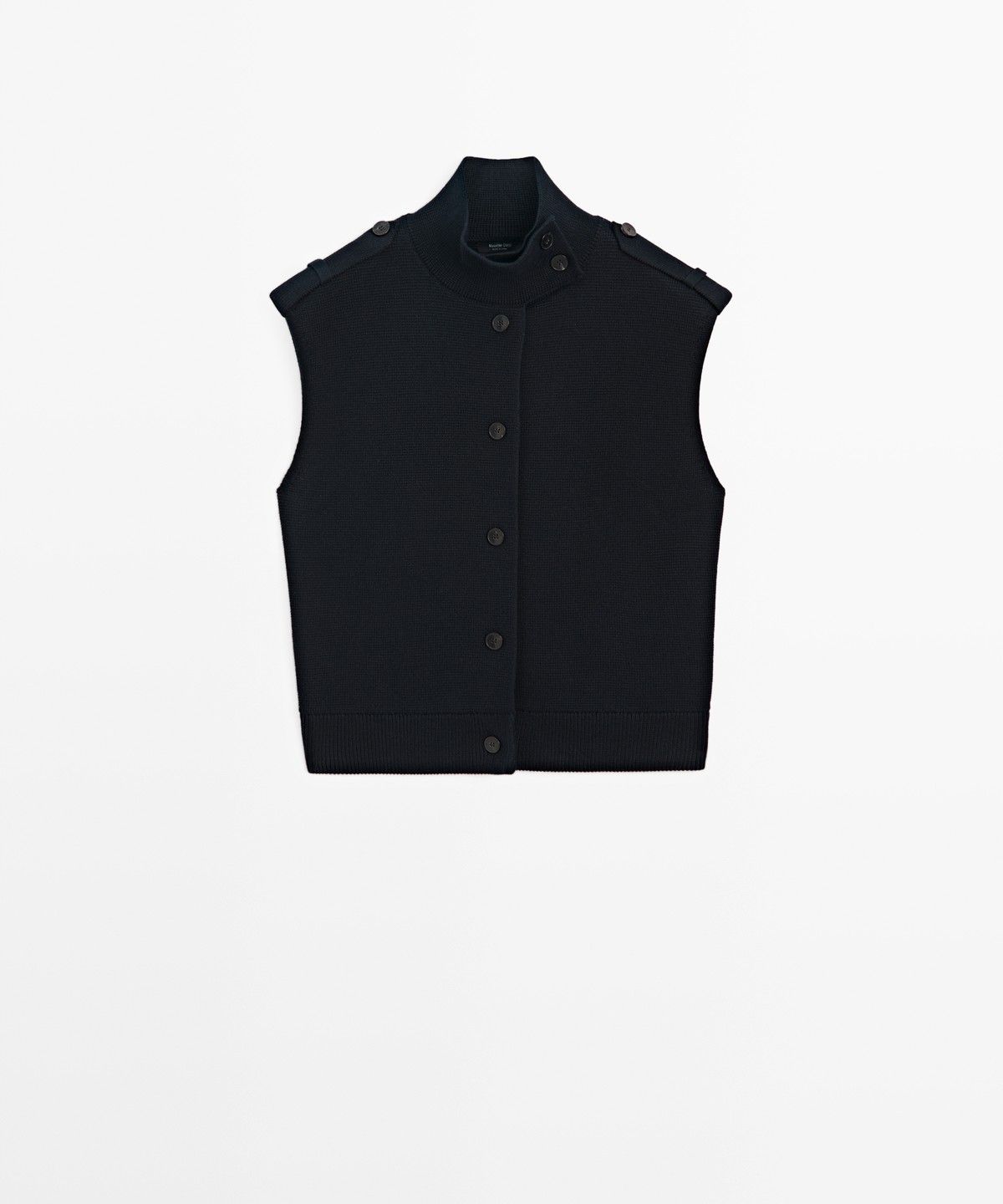 마시모두띠(MASSIMO DUTTI) 100% 코튼 하이넥 니트 베스트