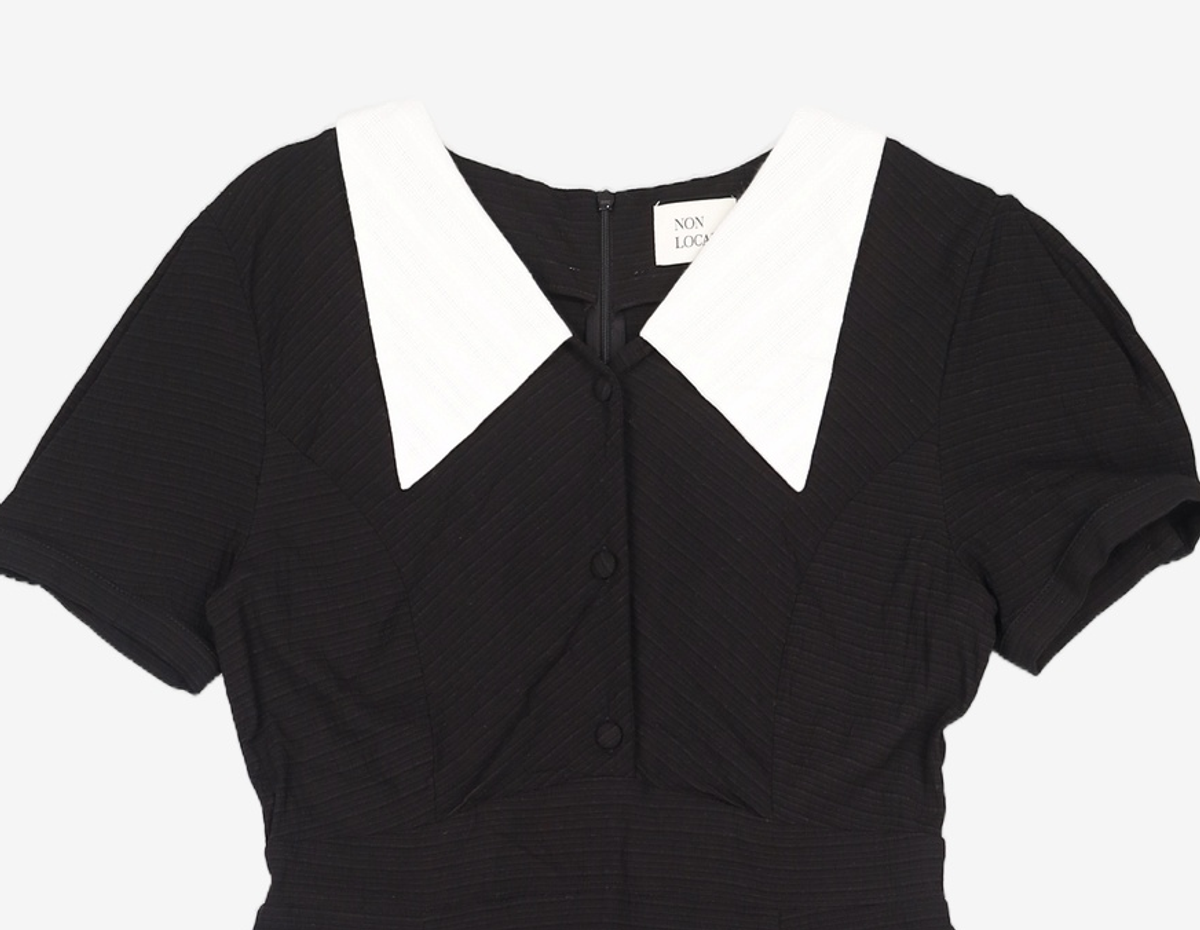 논로컬(NONLOCAL) Flat Collar Flare Dress 2 Color S