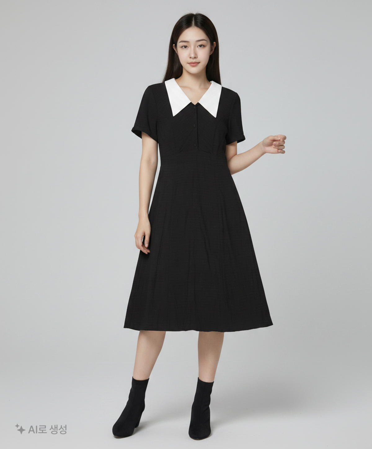 논로컬(NONLOCAL) Flat Collar Flare Dress 2 Color S