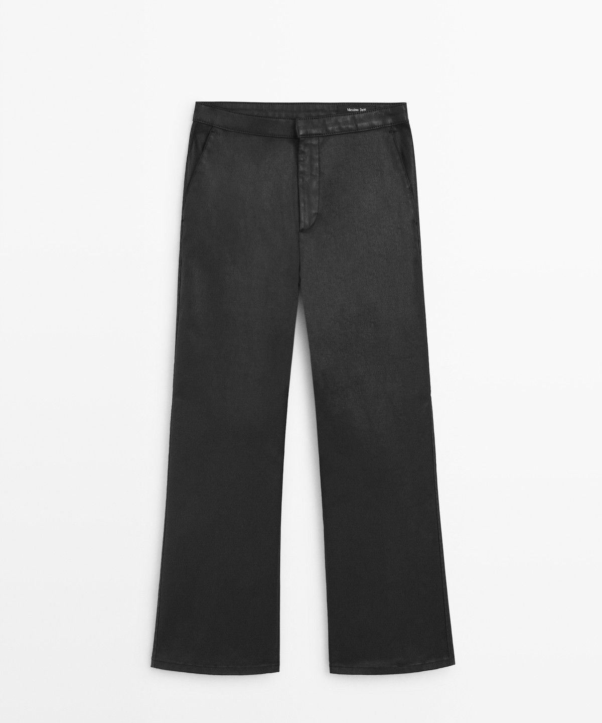 마시모두띠(MASSIMO DUTTI) 러버 코팅 크롭 플레어 팬츠