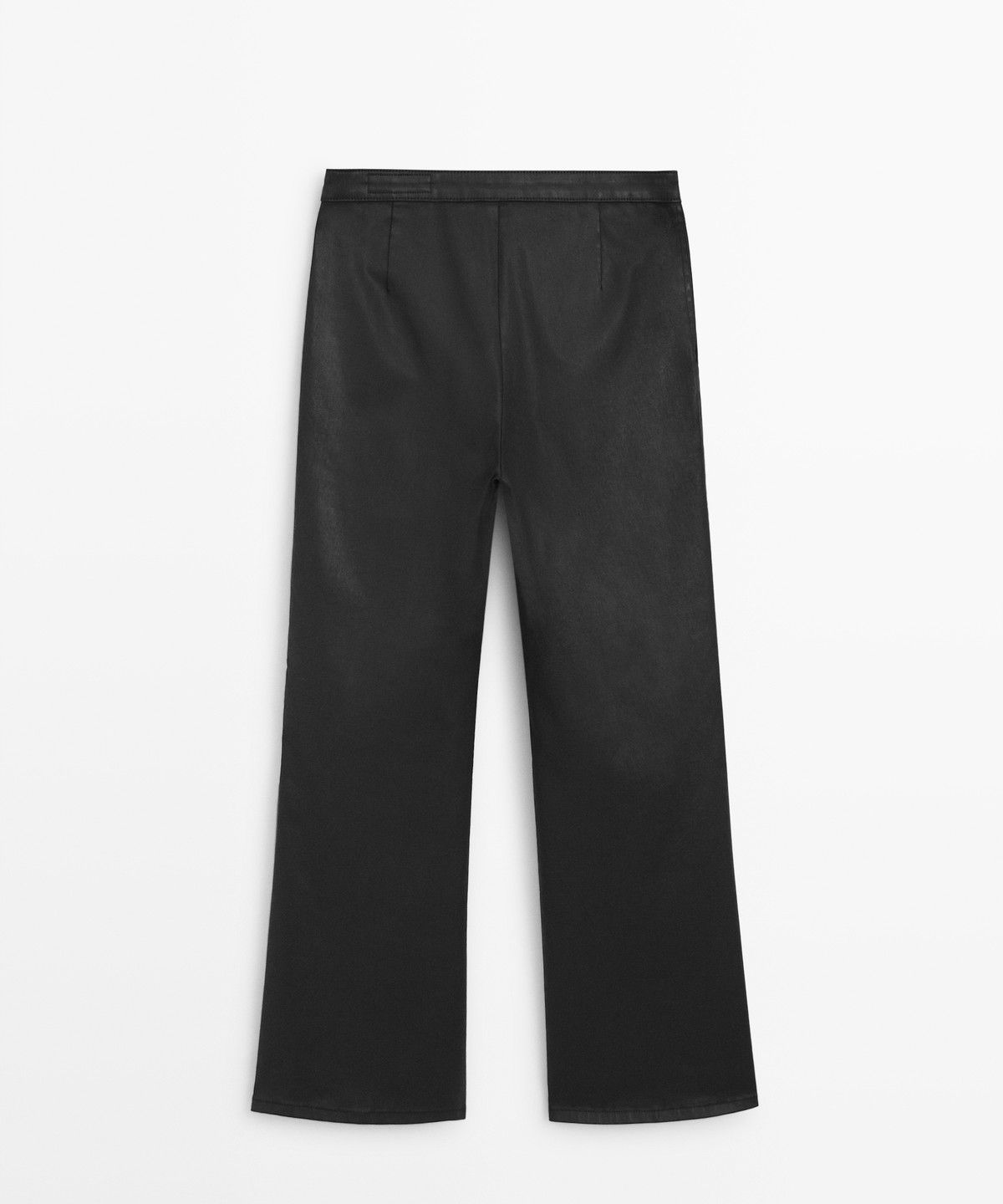 마시모두띠(MASSIMO DUTTI) 러버 코팅 크롭 플레어 팬츠