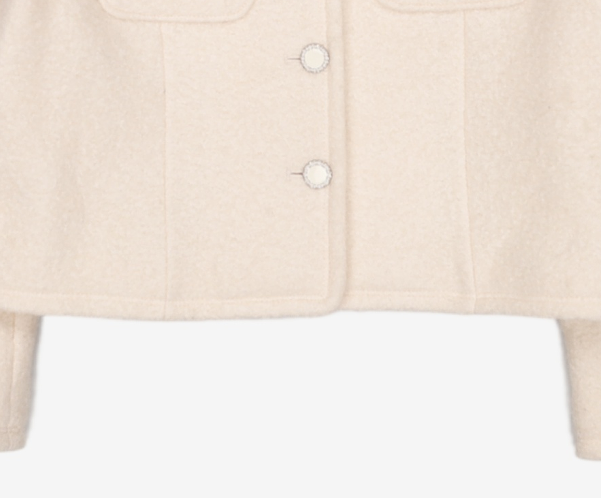 미쏘(MIXXO) 부클 라운드넥 숏 자켓_MIWJKDV0PB M