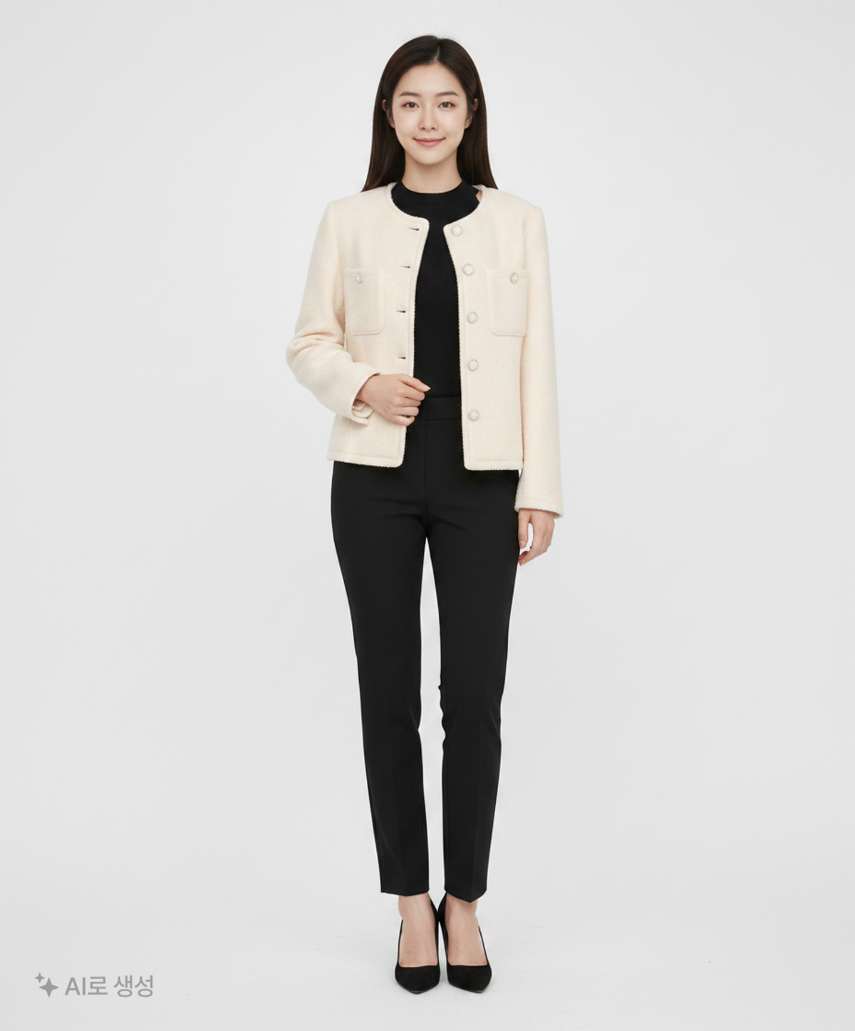 미쏘(MIXXO) 부클 라운드넥 숏 자켓_MIWJKDV0PB M