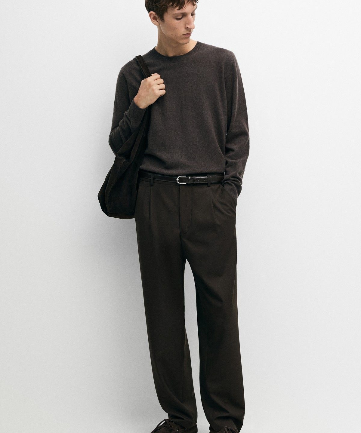 마시모두띠(MASSIMO DUTTI) 울 혼방 라운드넥 니트 스웨터