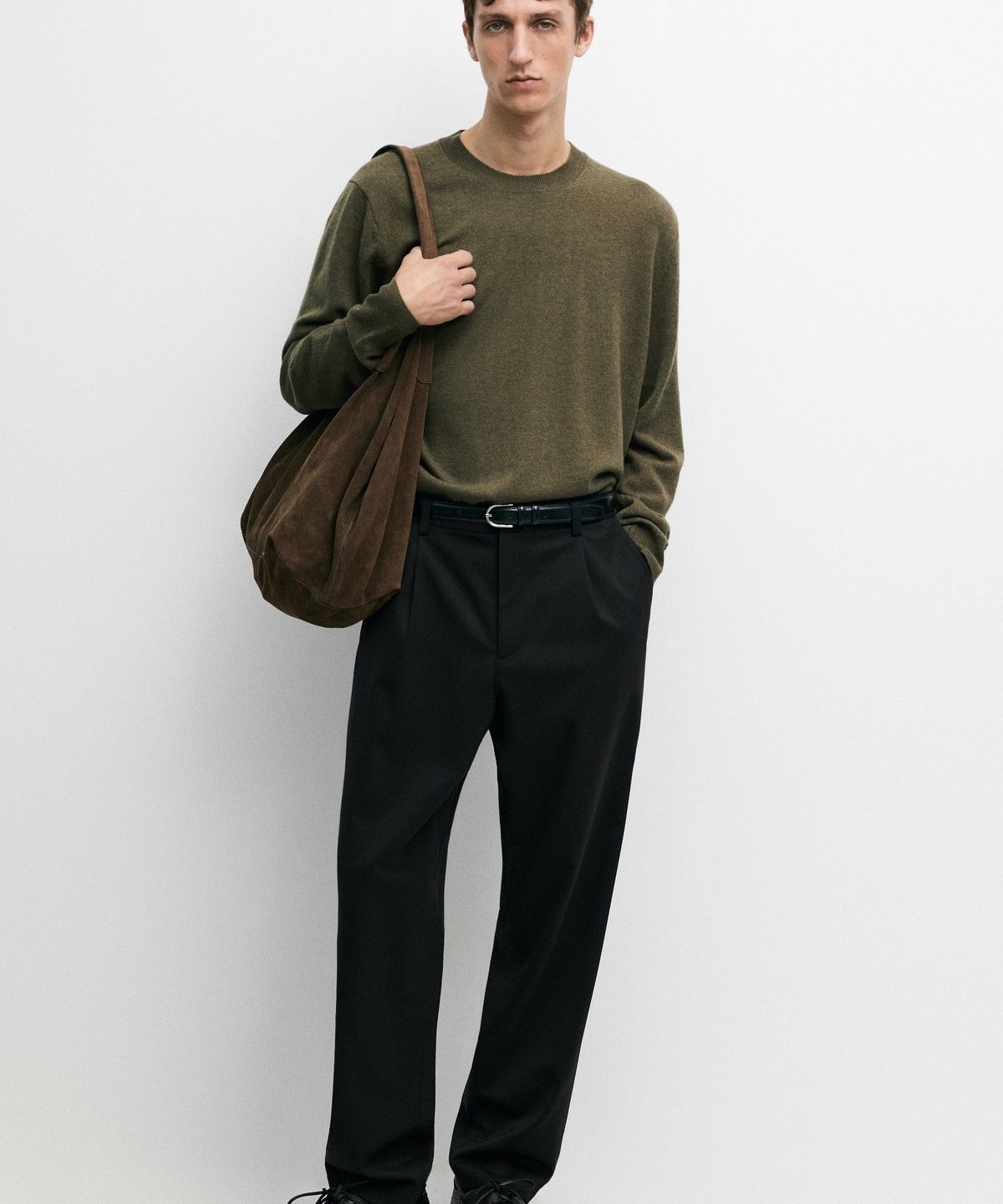 마시모두띠(MASSIMO DUTTI) 울 혼방 라운드넥 니트 스웨터