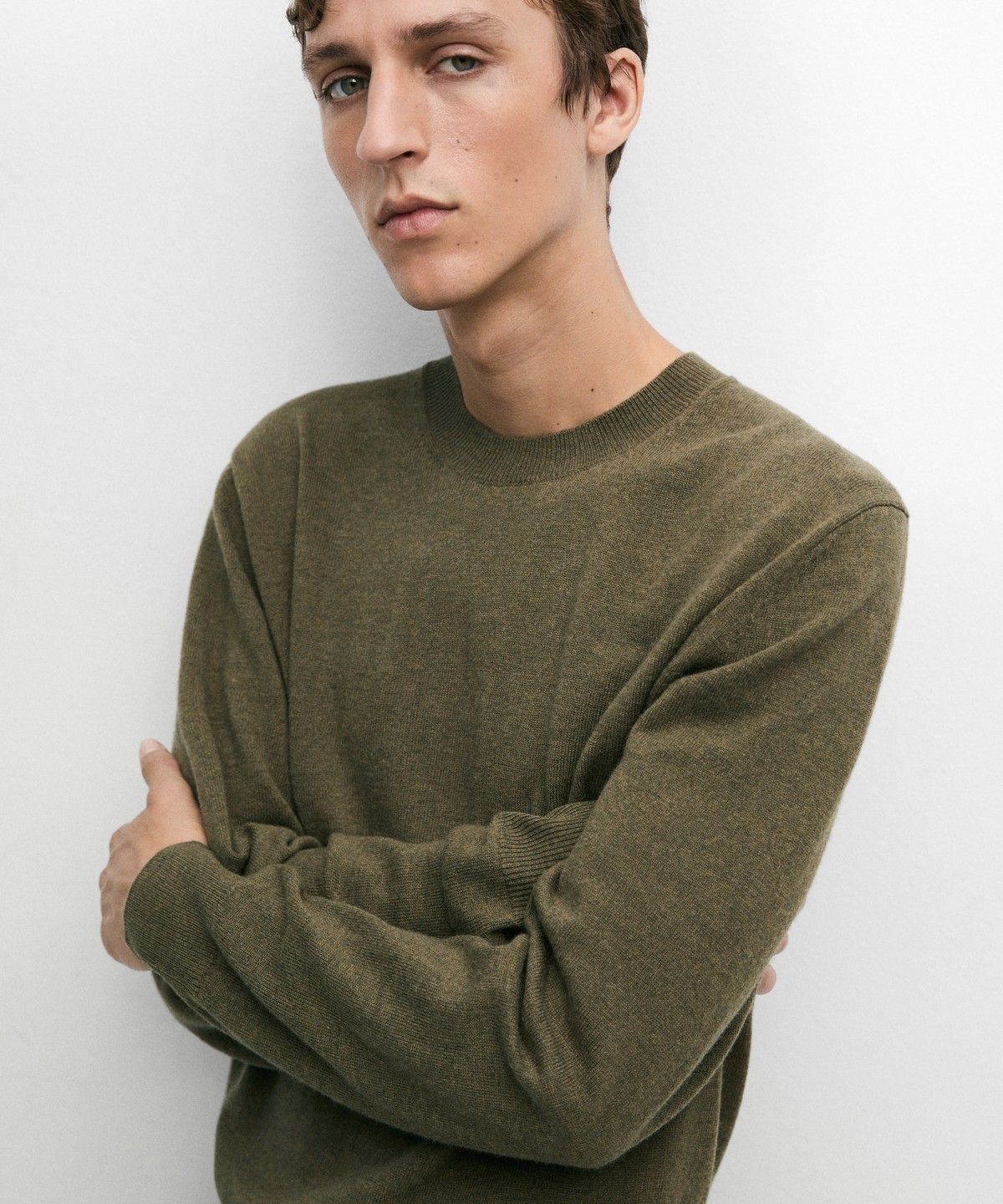 마시모두띠(MASSIMO DUTTI) 울 혼방 라운드넥 니트 스웨터
