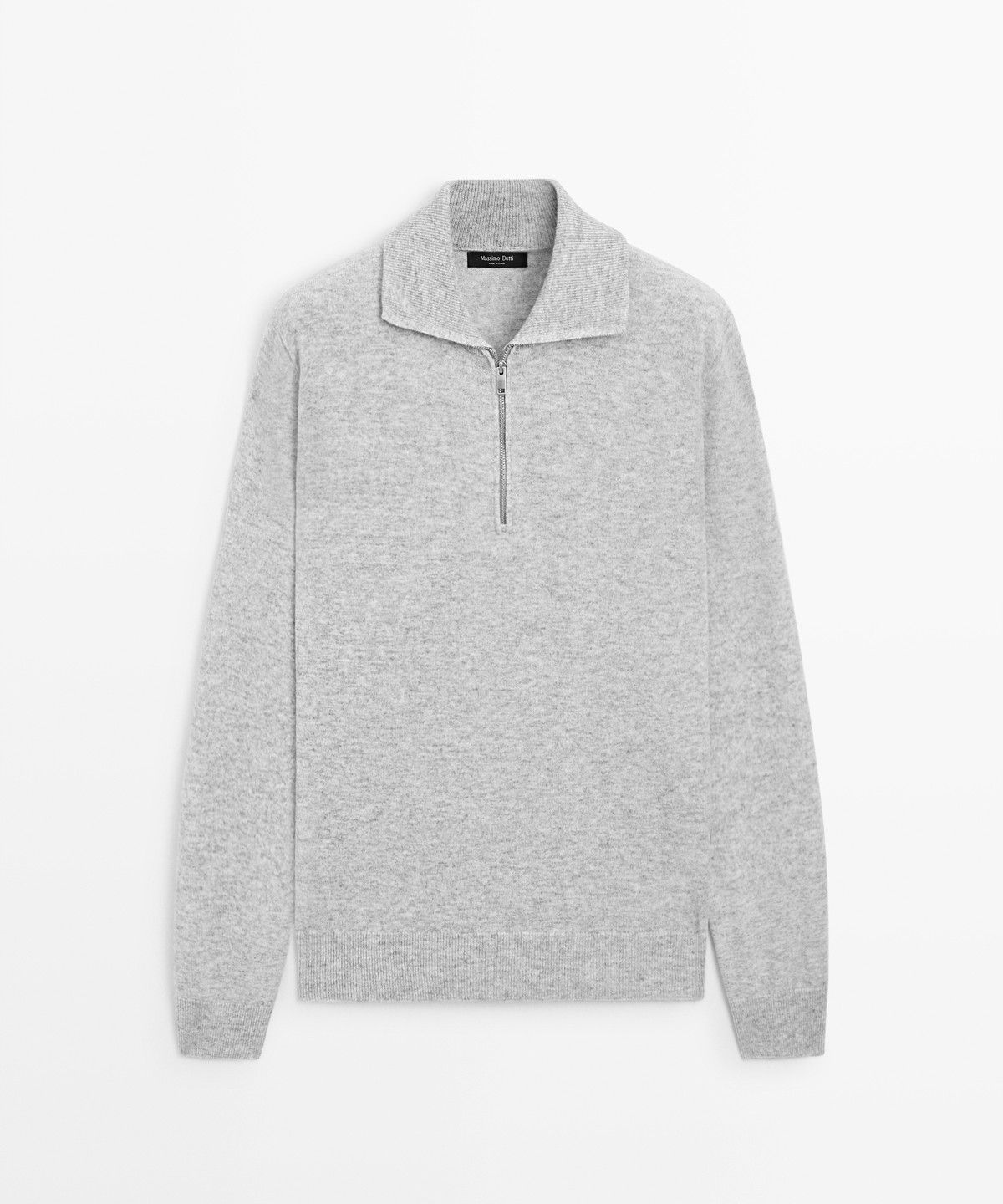 마시모두띠(MASSIMO DUTTI) 지퍼 디테일 모크넥 니트 스웨터