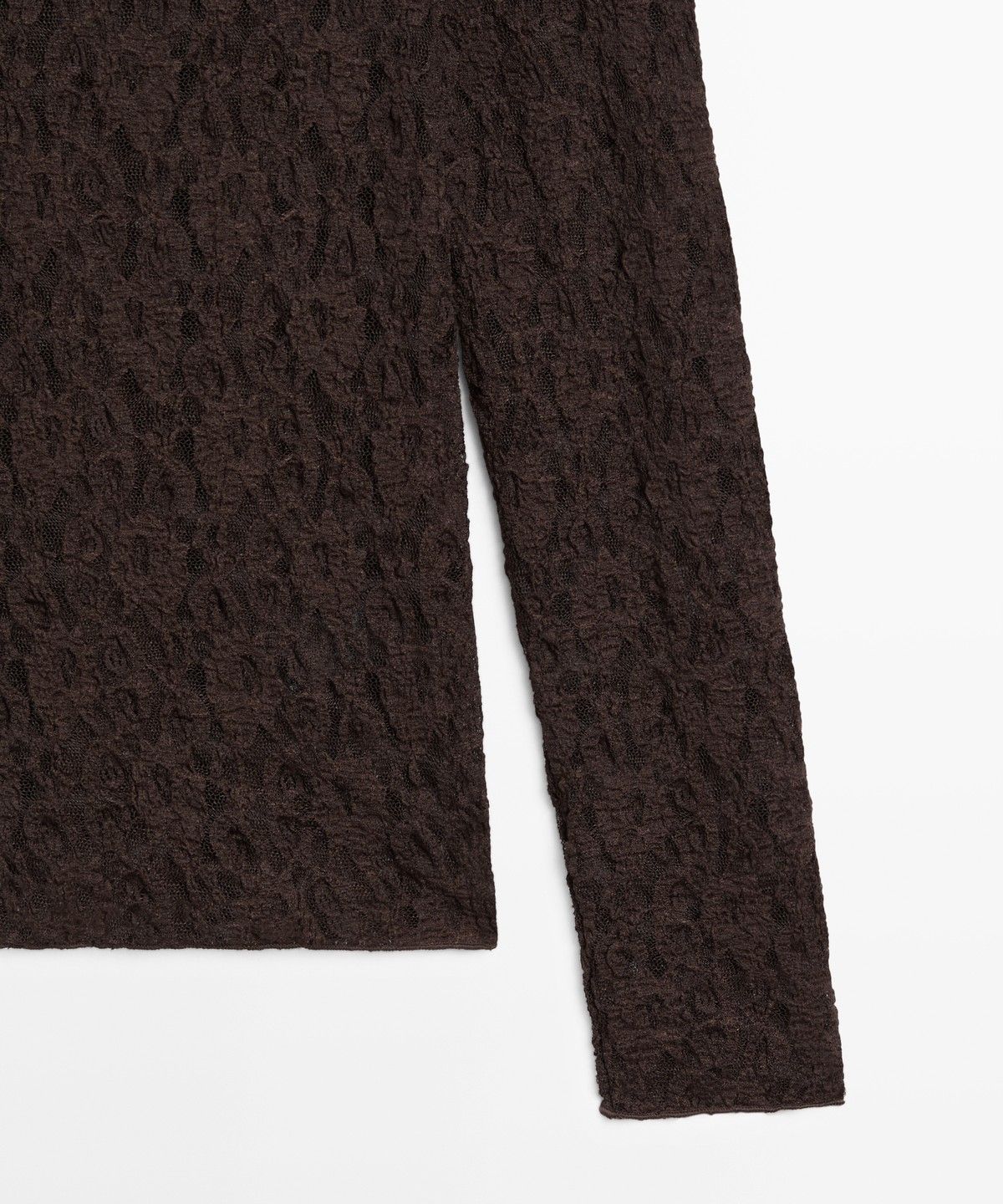 마시모두띠(MASSIMO DUTTI) 레이스 디테일 긴소매 티셔츠