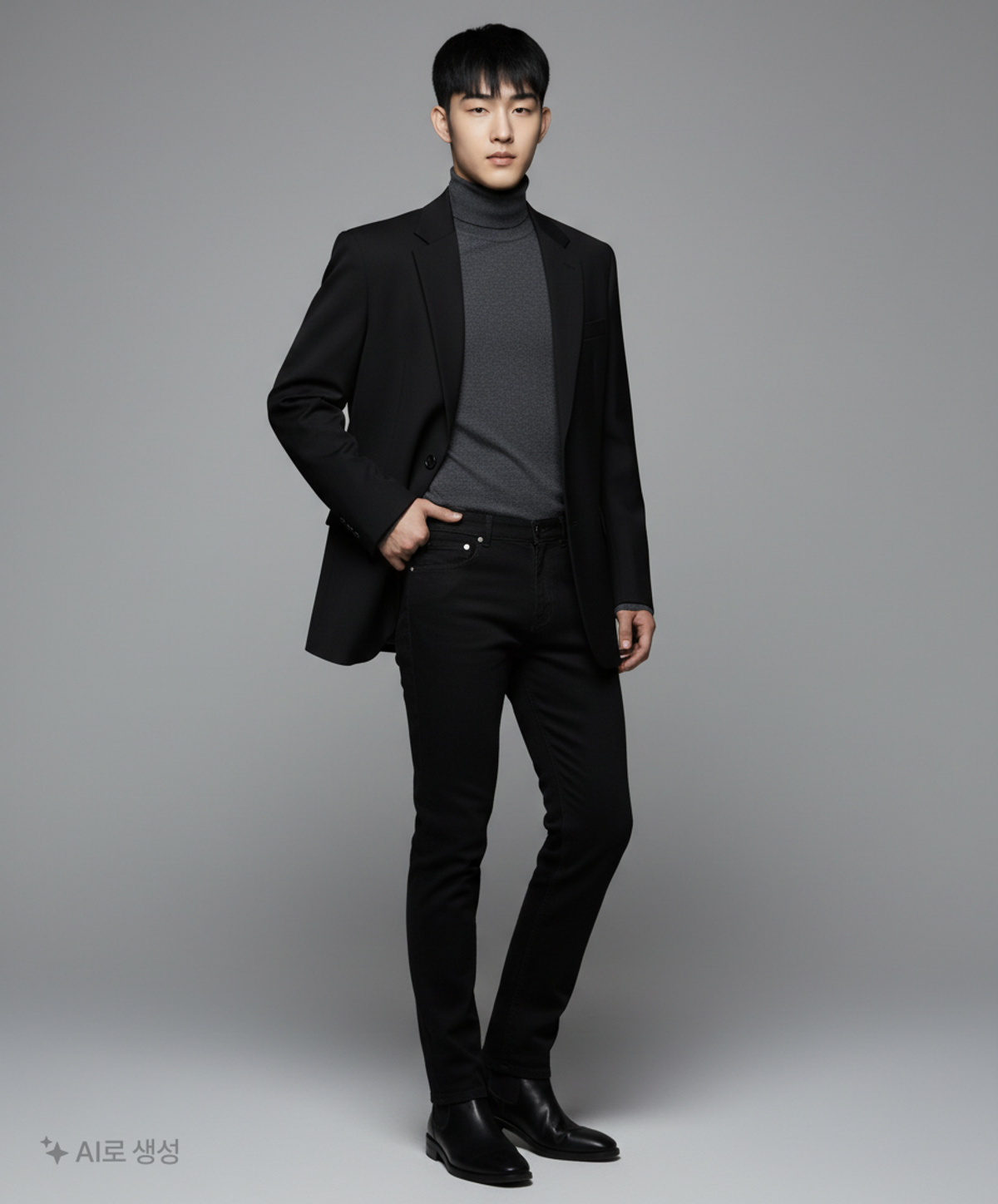 페이탈리즘(FATALISM) #0218 Black straight crop jean 46