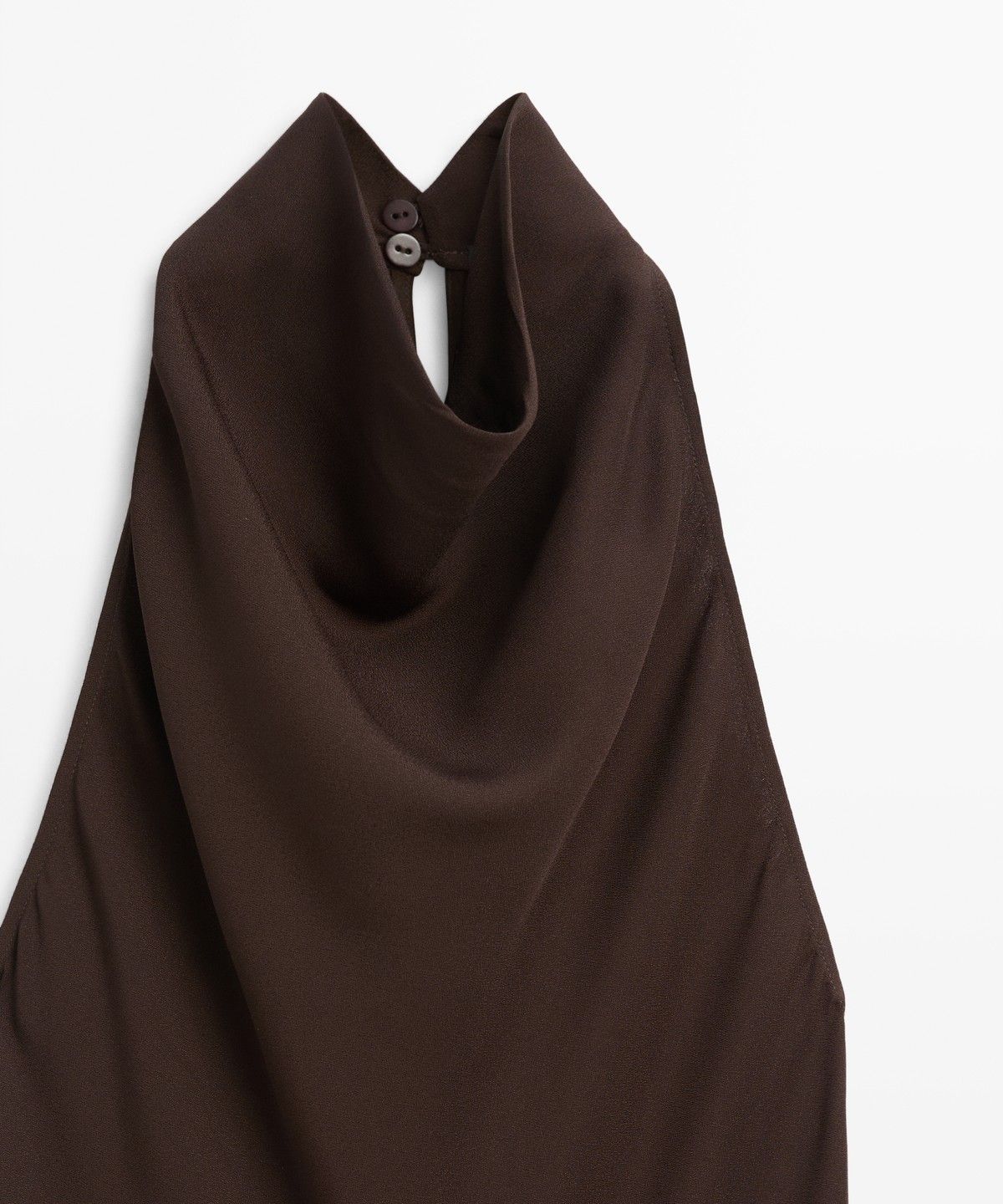 마시모두띠(MASSIMO DUTTI) 홀터넥 웨이스트 밴드 미디 원피스