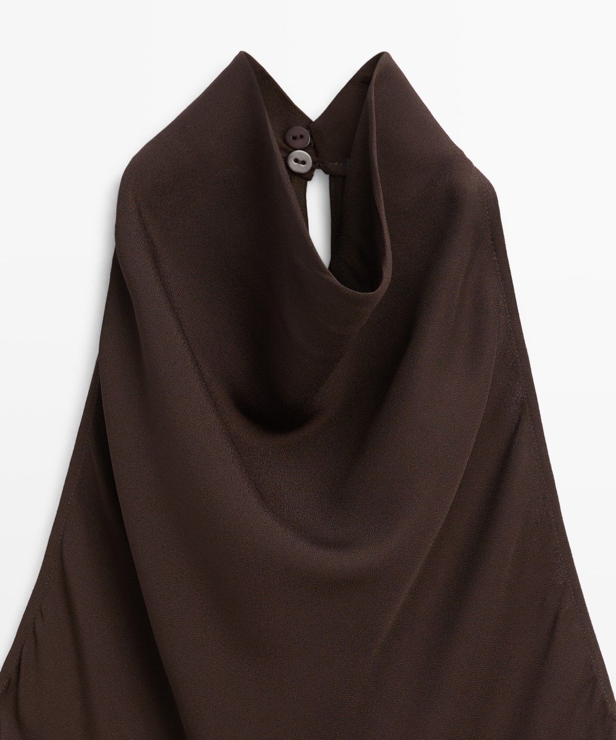 마시모두띠(MASSIMO DUTTI) 홀터넥 웨이스트 밴드 미디 원피스