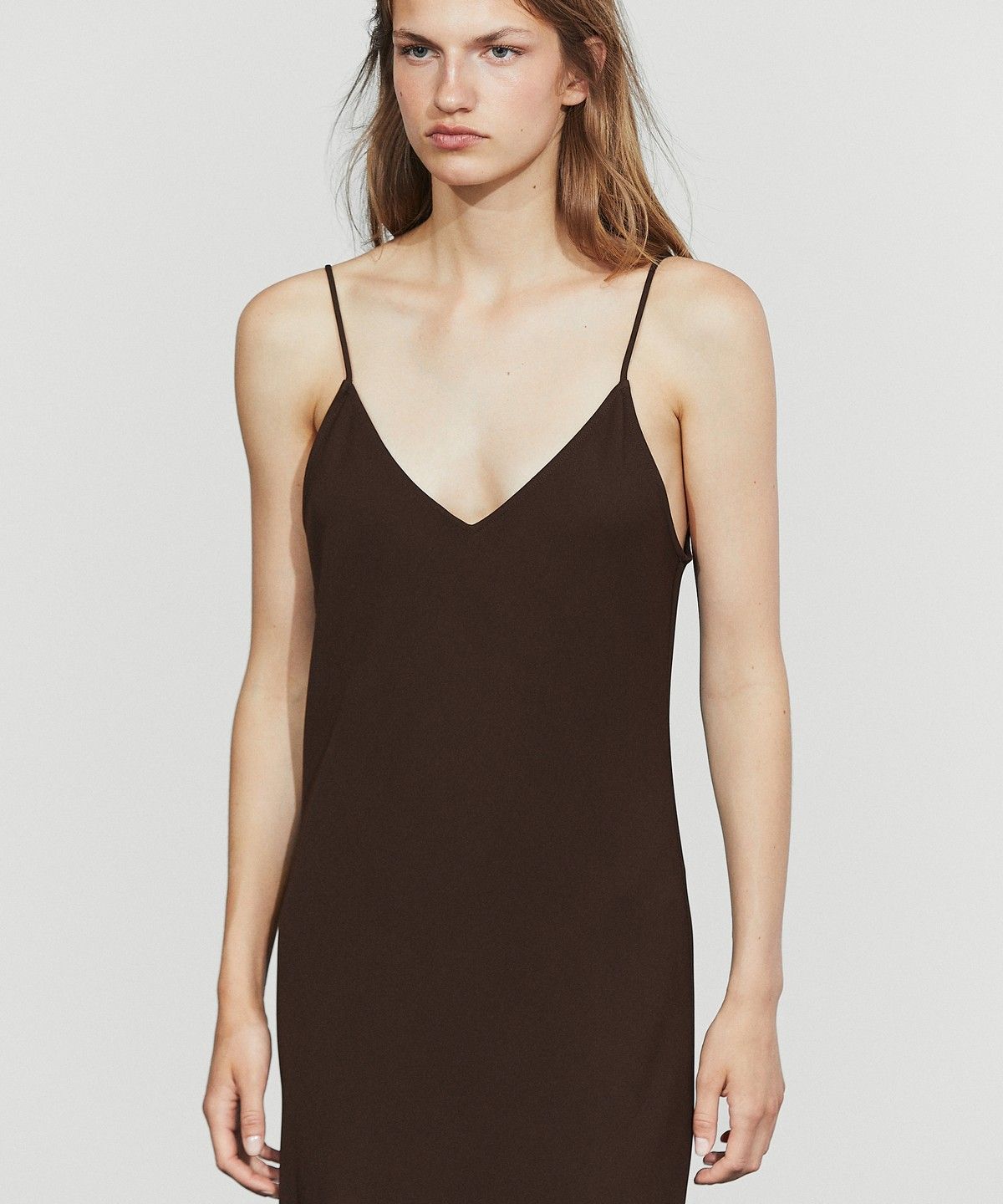 마시모두띠(MASSIMO DUTTI) 플루이드 스트랩 미디 원피스