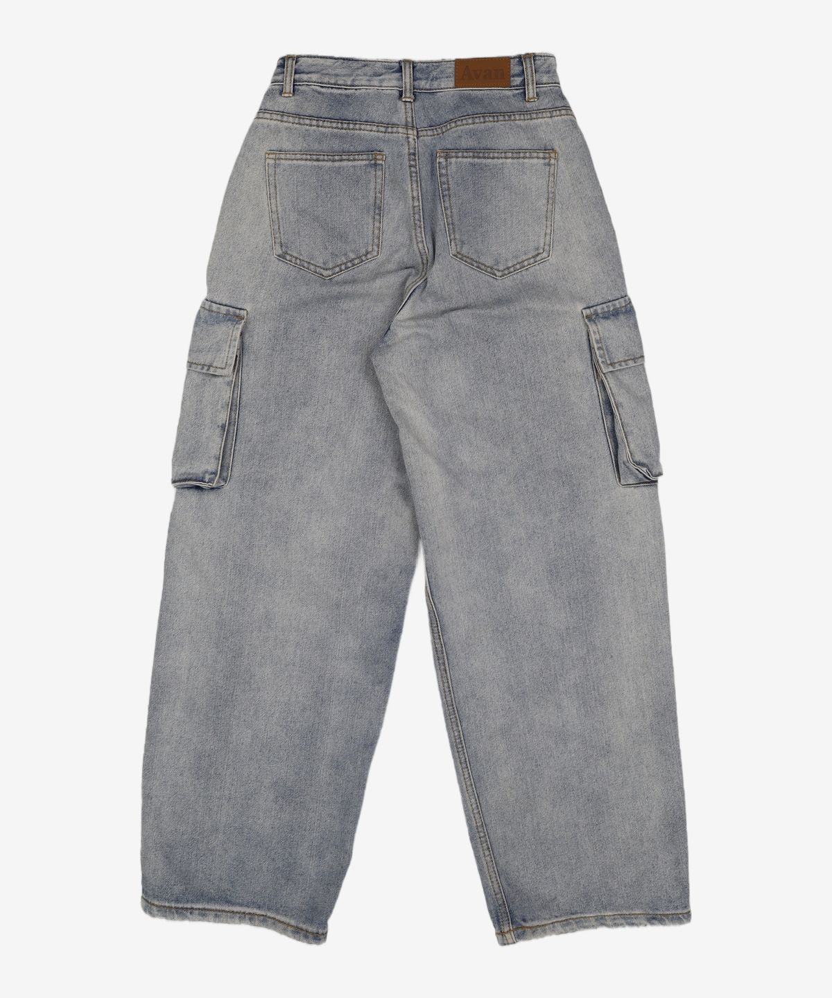 어반드레스(AVANDRESS) Snow Cargo Denim Pants Milk LIGHT BLUE XS