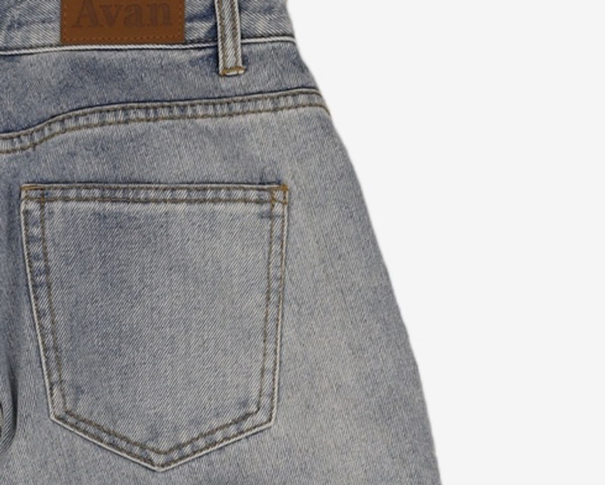어반드레스(AVANDRESS) Snow Cargo Denim Pants Milk LIGHT BLUE XS