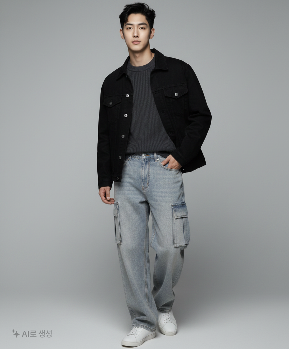 어반드레스(AVANDRESS) Snow Cargo Denim Pants Milk LIGHT BLUE XS