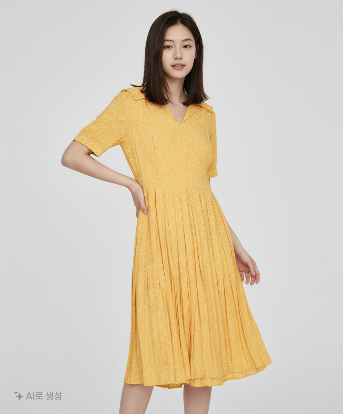비뮤즈맨션(BEMUSE MANSION) Sailor collar tuck dress - Orange Flower FREE