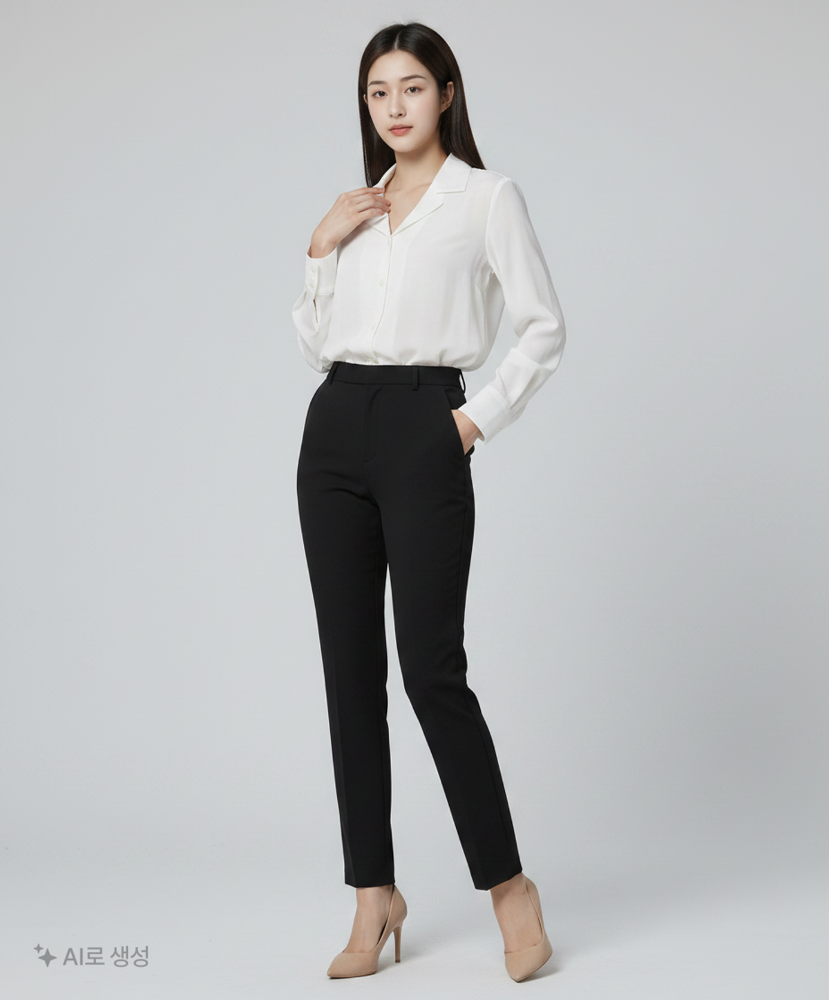 미쏘(MIXXO) 테일러드 넥 블라우스 MIWBLC920A M