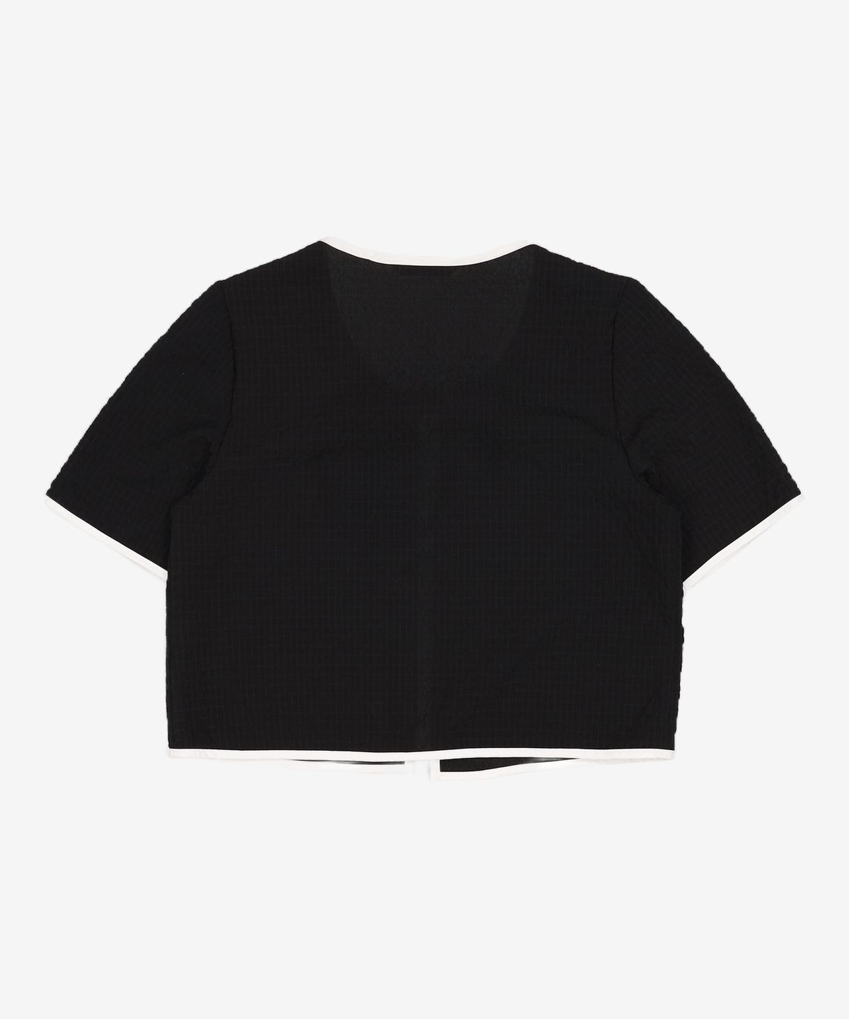 미쏘(MIXXO) 배색 가디건형 블라우스_MIWBWD812G S