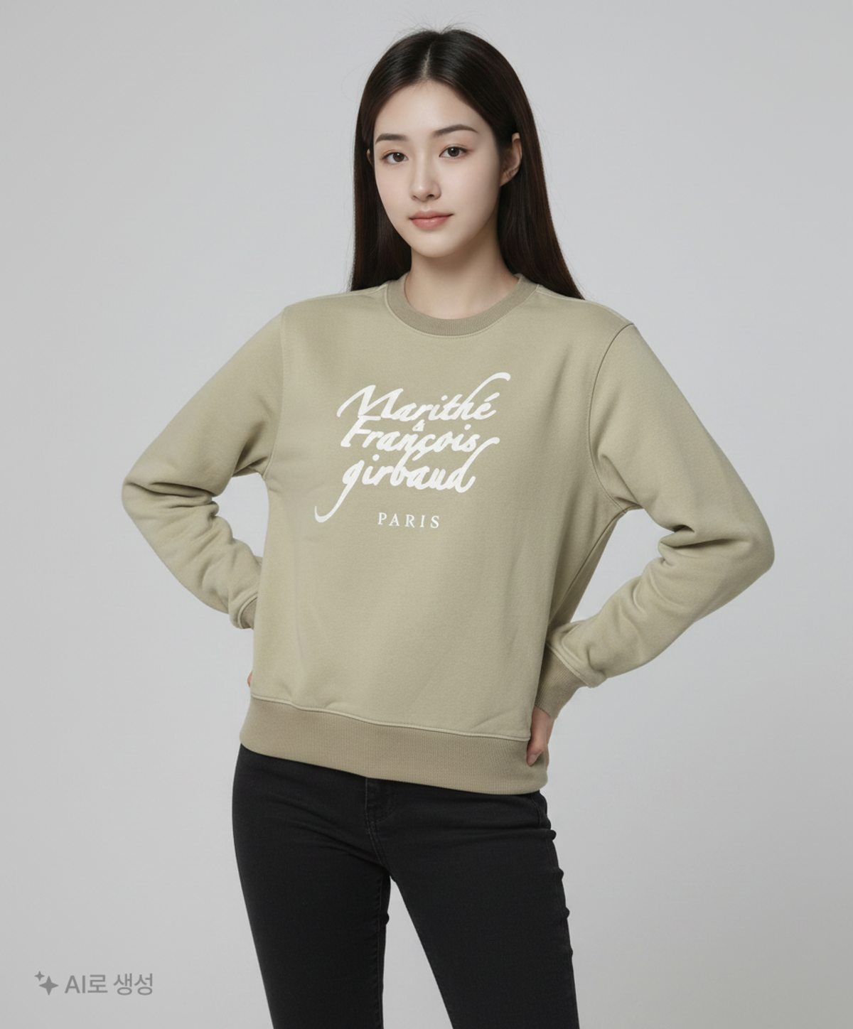마리떼 프랑소와 저버(MARITHÉ + FRANҪOIS GIRBAUD) CURSIVE LOGO SWEATSHIRT khaki S