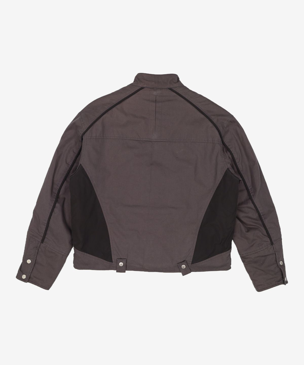 애드오프(ADDOFF) PIPED PADDED BIKER JACKET CHARCOAL M