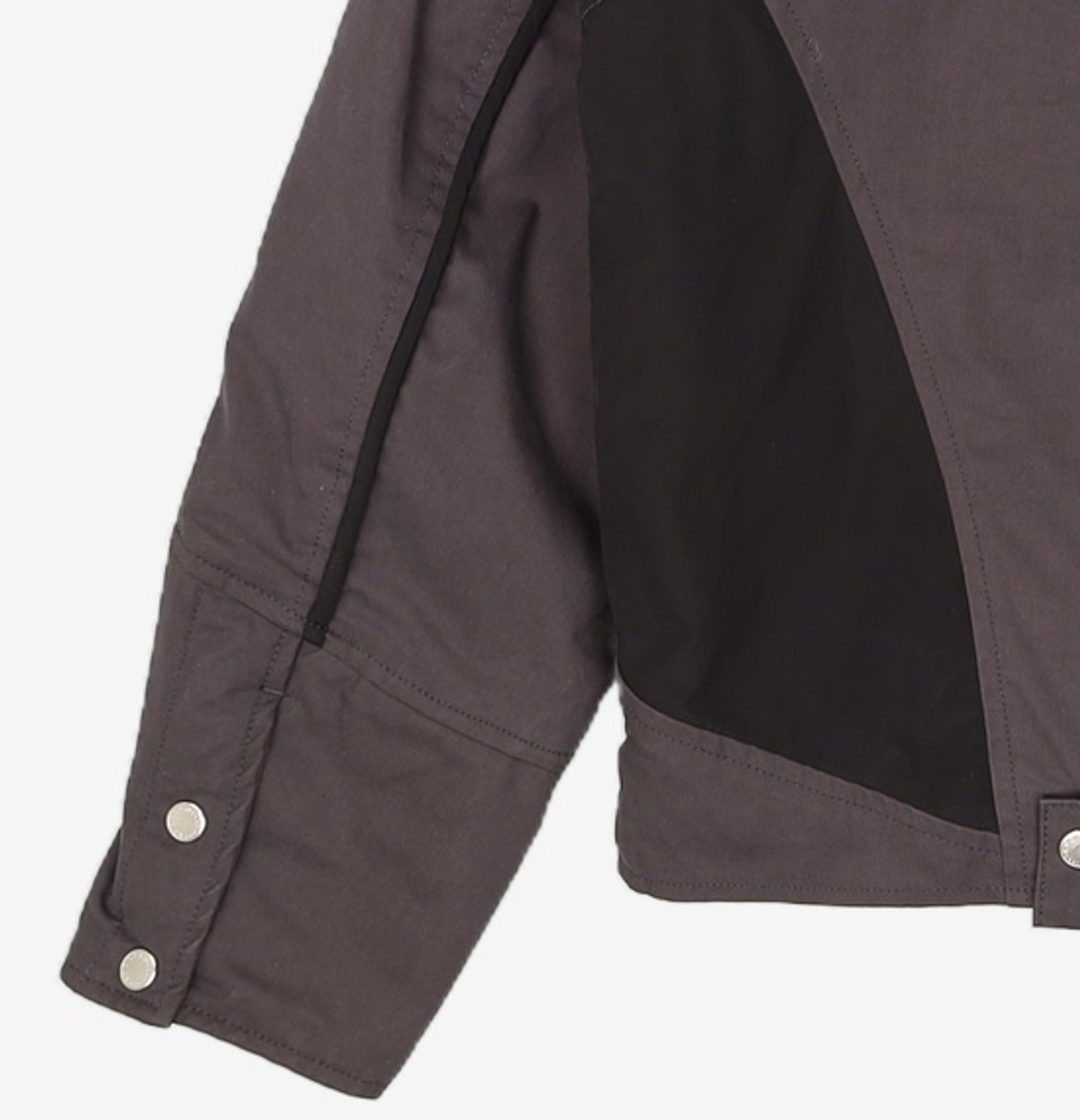 애드오프(ADDOFF) PIPED PADDED BIKER JACKET CHARCOAL M