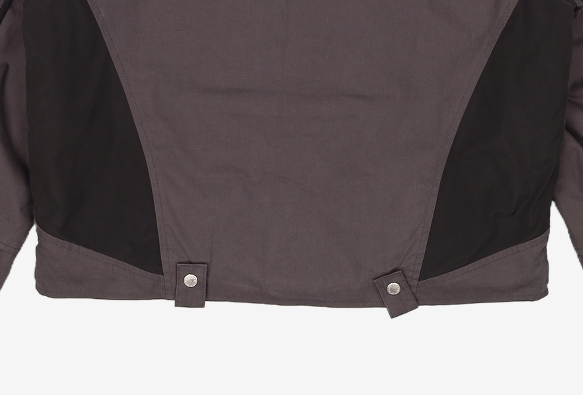애드오프(ADDOFF) PIPED PADDED BIKER JACKET CHARCOAL M