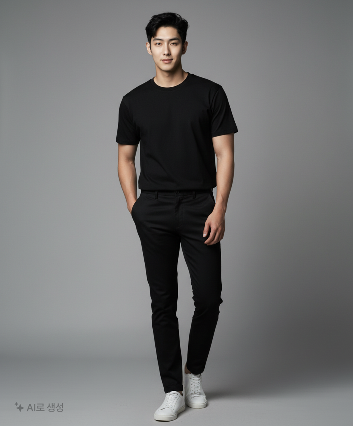 무신사 스탠다드(MUSINSA STANDARD) 릴렉스 핏 크루 넥 티셔츠 [블랙] L