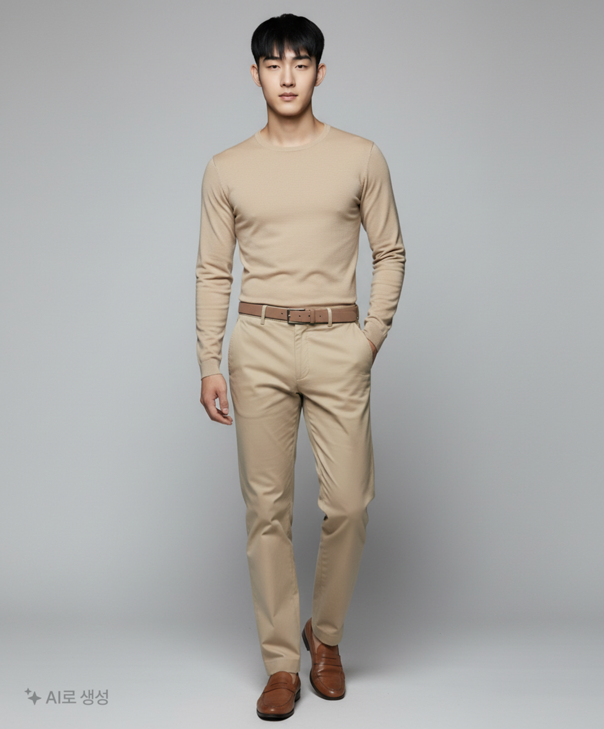 블랙브라운(BLACKBROWN) 포시즌 테이퍼드핏  밴딩 팬츠[BEIGE] 50