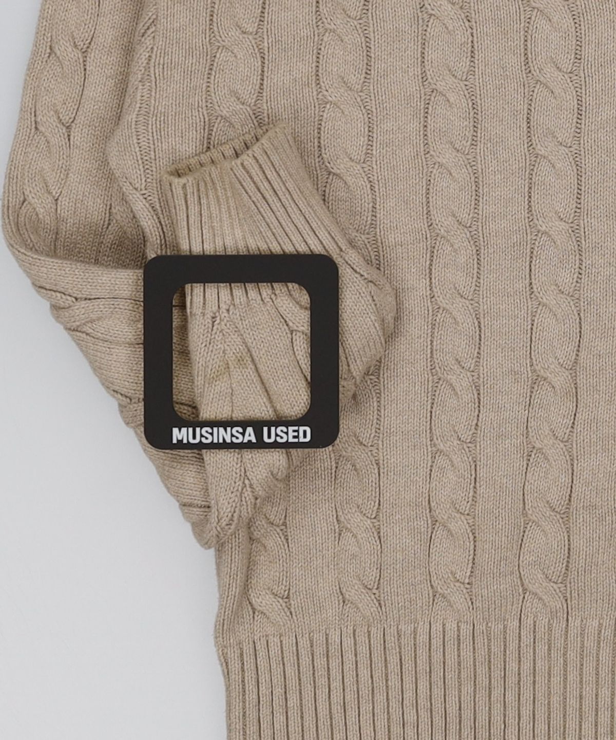 세컨모놀로그(SECONDMONO) Heavyweight Cable Half Zip Knit [OATMEAL]_COOSKT042OATMEAL M