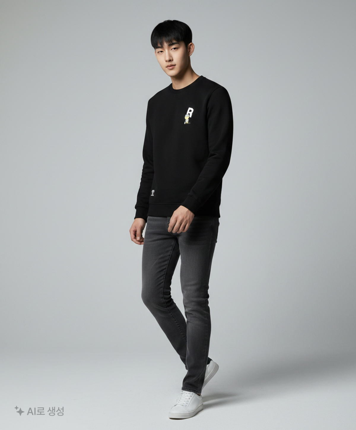 니(NII) 공용 카카오 힙합맨투맨_BLACK 100