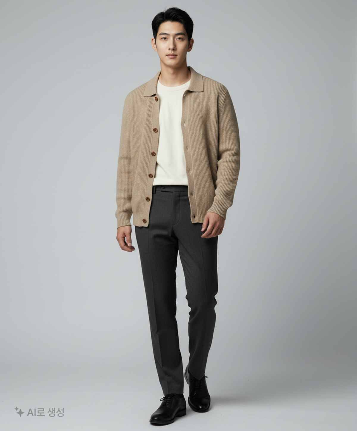 인사일런스(INSILENCE) 라쿤 칼라 니트 카디건 SAND BEIGE M