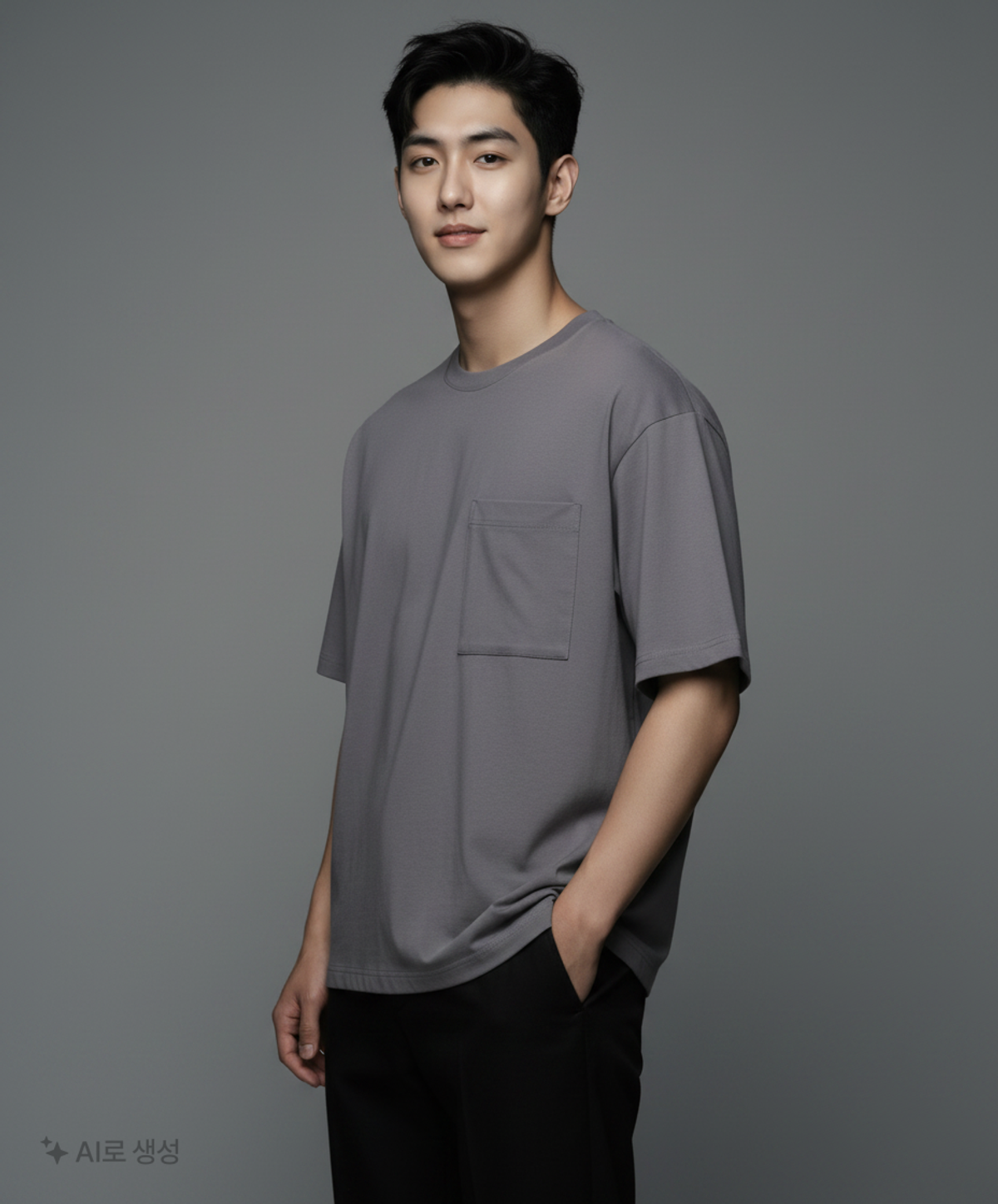 로드 존 그레이(LORD JOHN GREY) oversize pocket half sleeve tee grey 105