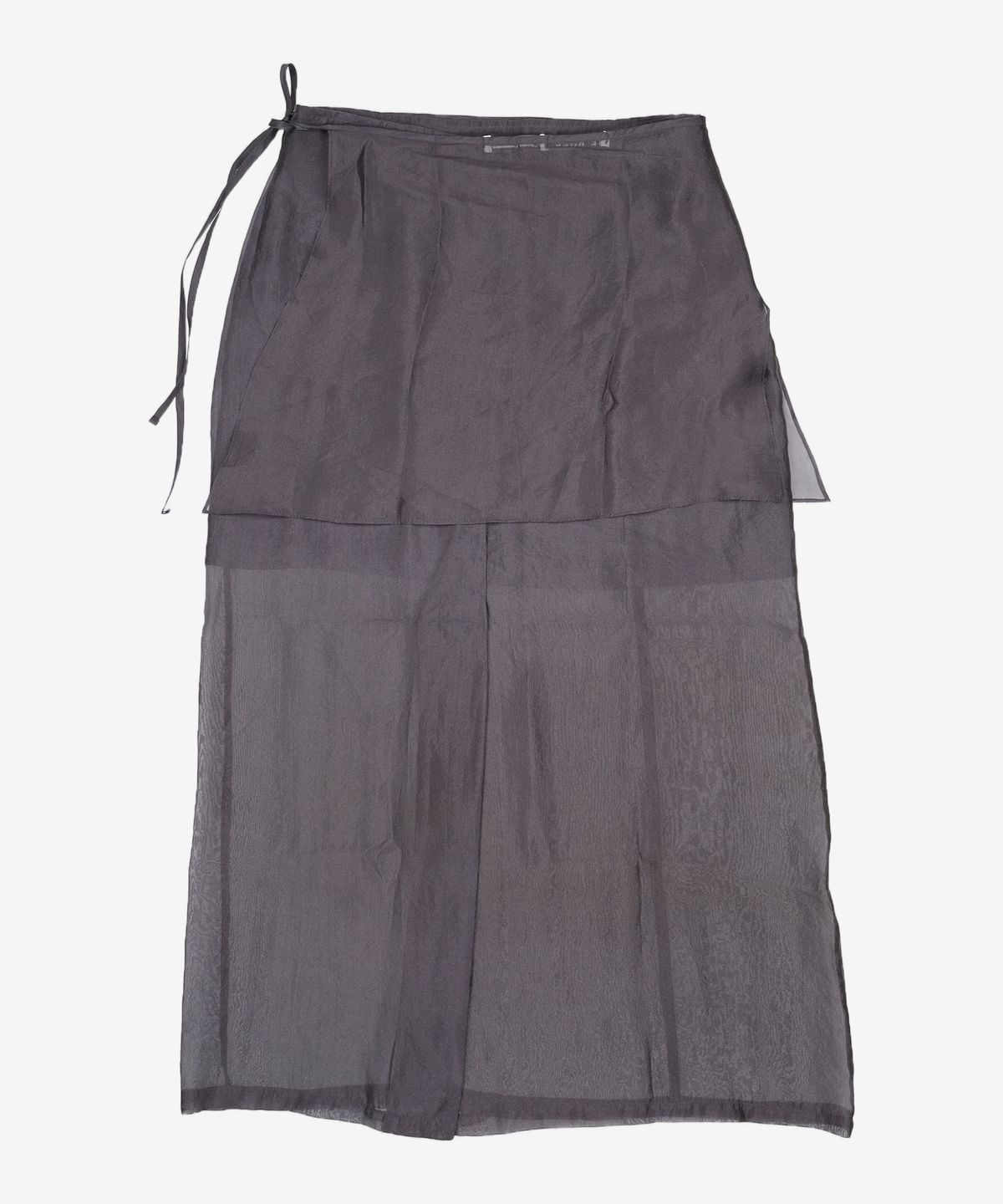 리이(RE RHEE) SHEER CUPRO MAXI SKIRT MIDNIGHT NAVY L
