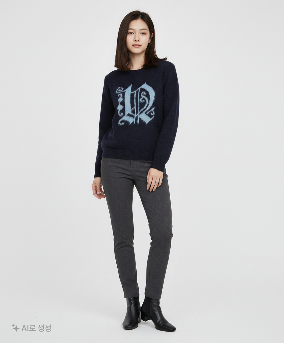 디스이즈네버댓(THISISNEVERTHAT) (FW21) Fortuna N-Logo Sweater Navy S