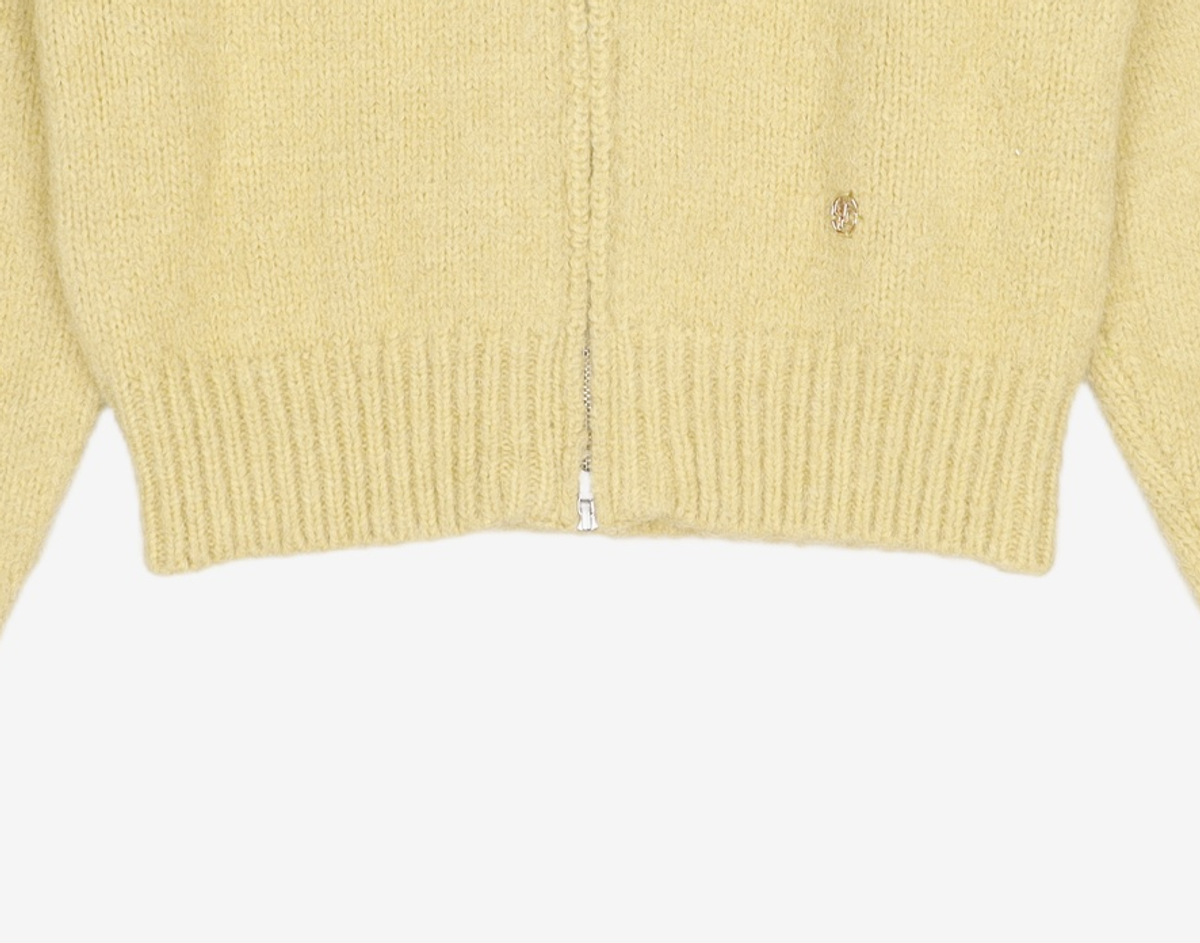 마리떼 프랑소와 저버(MARITHÉ + FRANҪOIS GIRBAUD) MFG x INGHWA W HAIRY ZIPUP CARDIGAN light olive OS