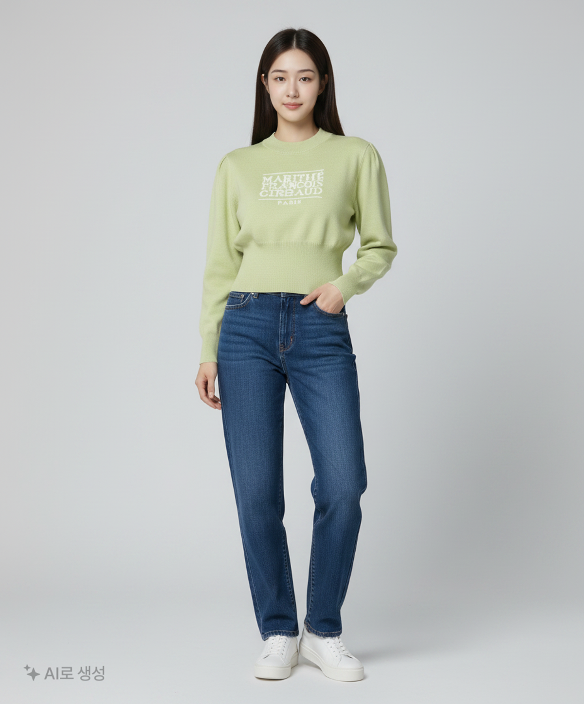 마리떼 프랑소와 저버(MARITHÉ + FRANҪOIS GIRBAUD) W CLASSIC LOGO CROP KNIT green S