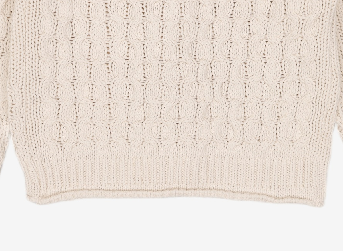 다이애그널(DIAGONAL) CABLE OVER CARDIGAN (ivory) XL