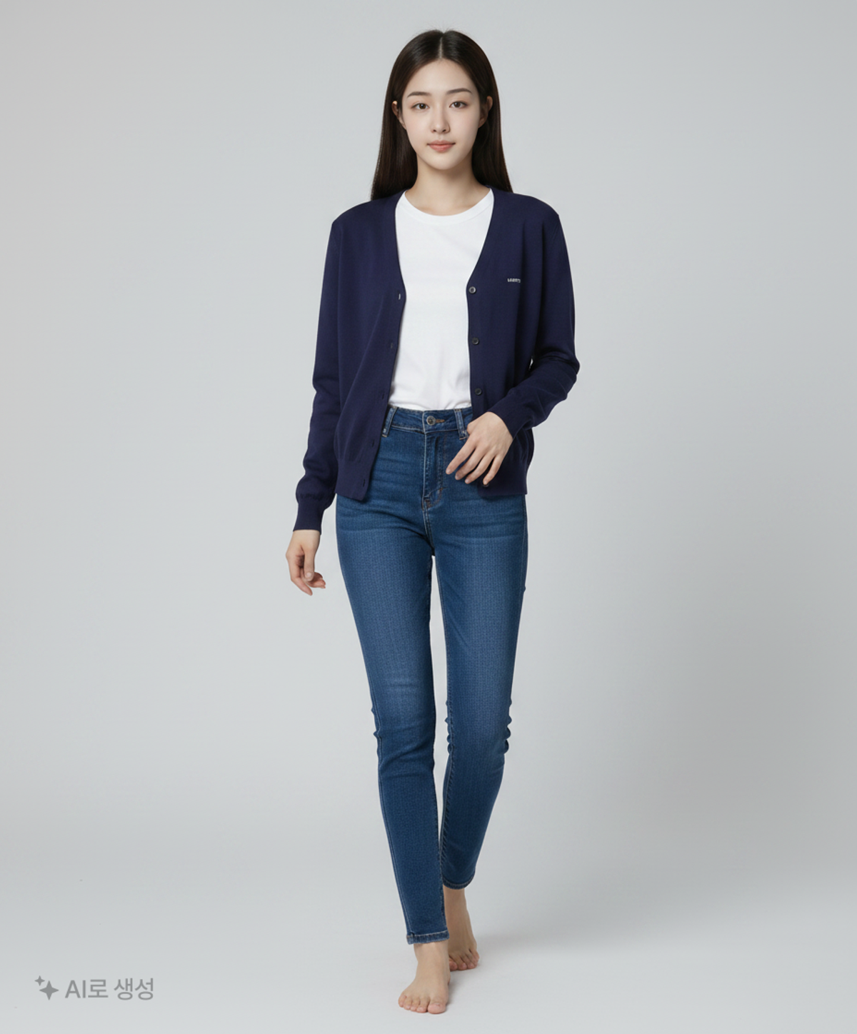 마리떼 프랑소와 저버(MARITHÉ + FRANҪOIS GIRBAUD) BASIC V NECK CARDIGAN navy XL