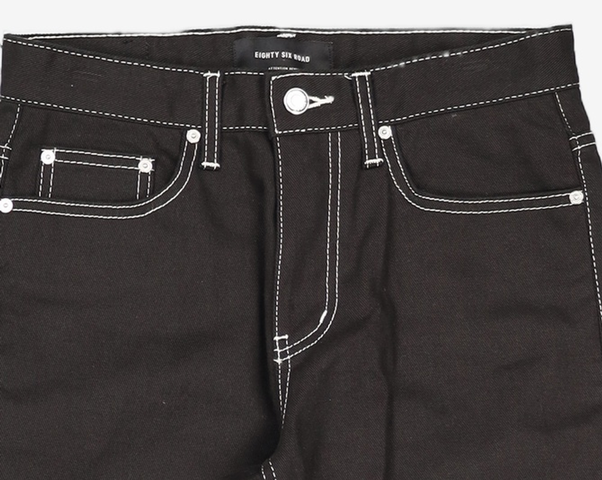 86로드(86ROAD) STITCH BLACK CHIP / CROP TAPERED 30