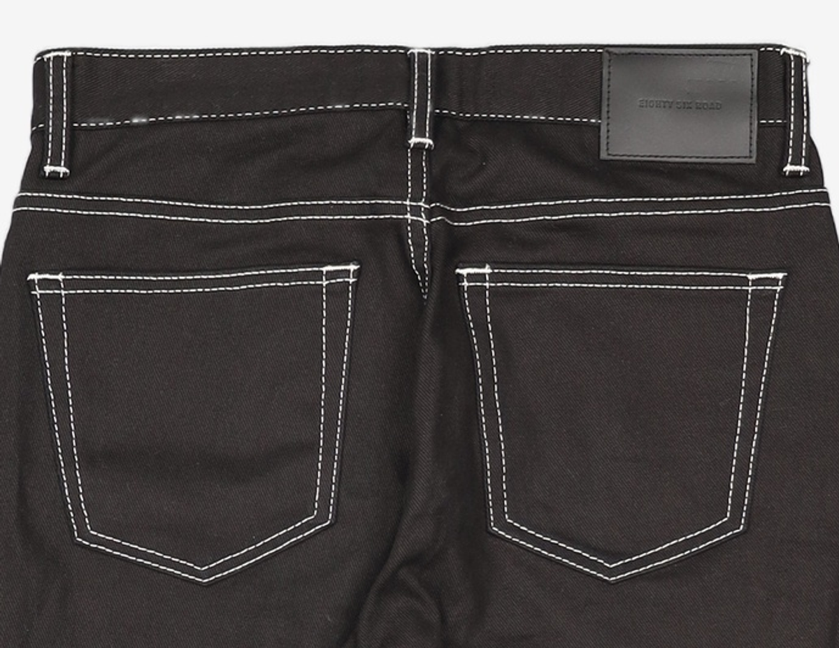 86로드(86ROAD) STITCH BLACK CHIP / CROP TAPERED 30