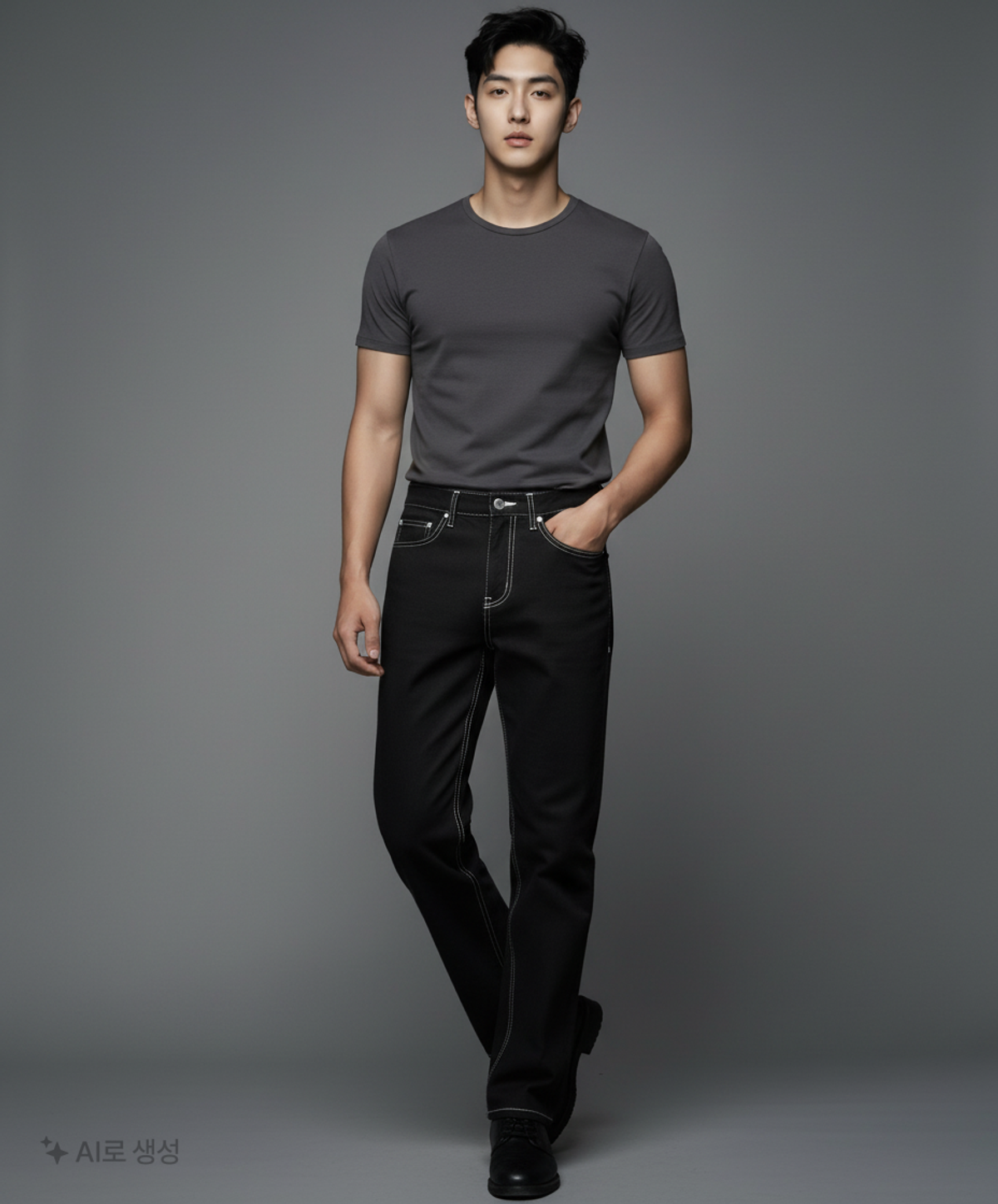 86로드(86ROAD) STITCH BLACK CHIP / CROP TAPERED 30