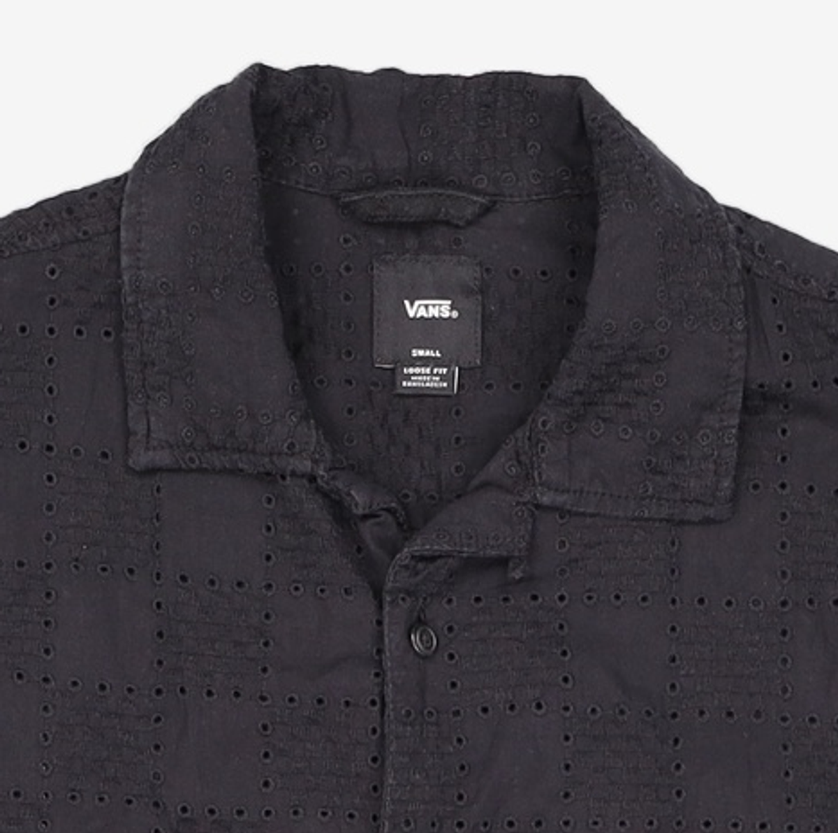 반스(VANS) 웨이사이드 아일렛 우븐 반소매 셔츠 - 블랙 / VN000M1FBLK1 S