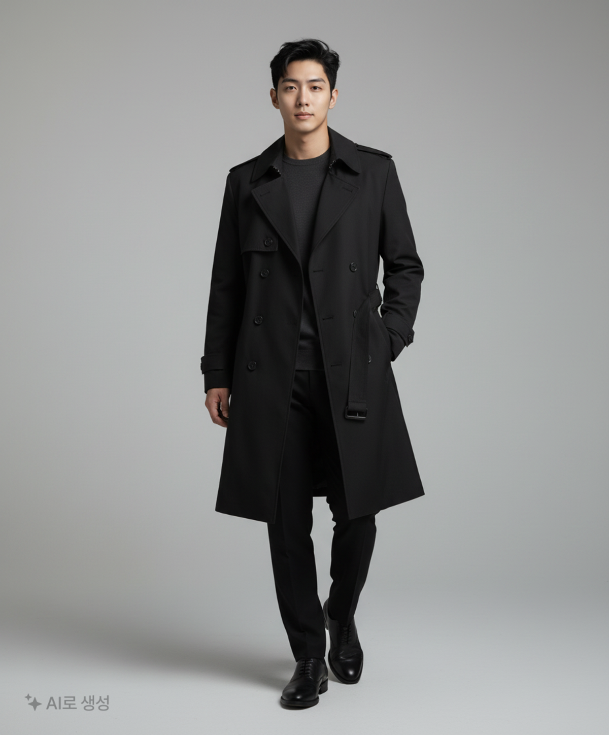 메종미네드(MAISON MINED) BLACK OVER TRENCH COAT M